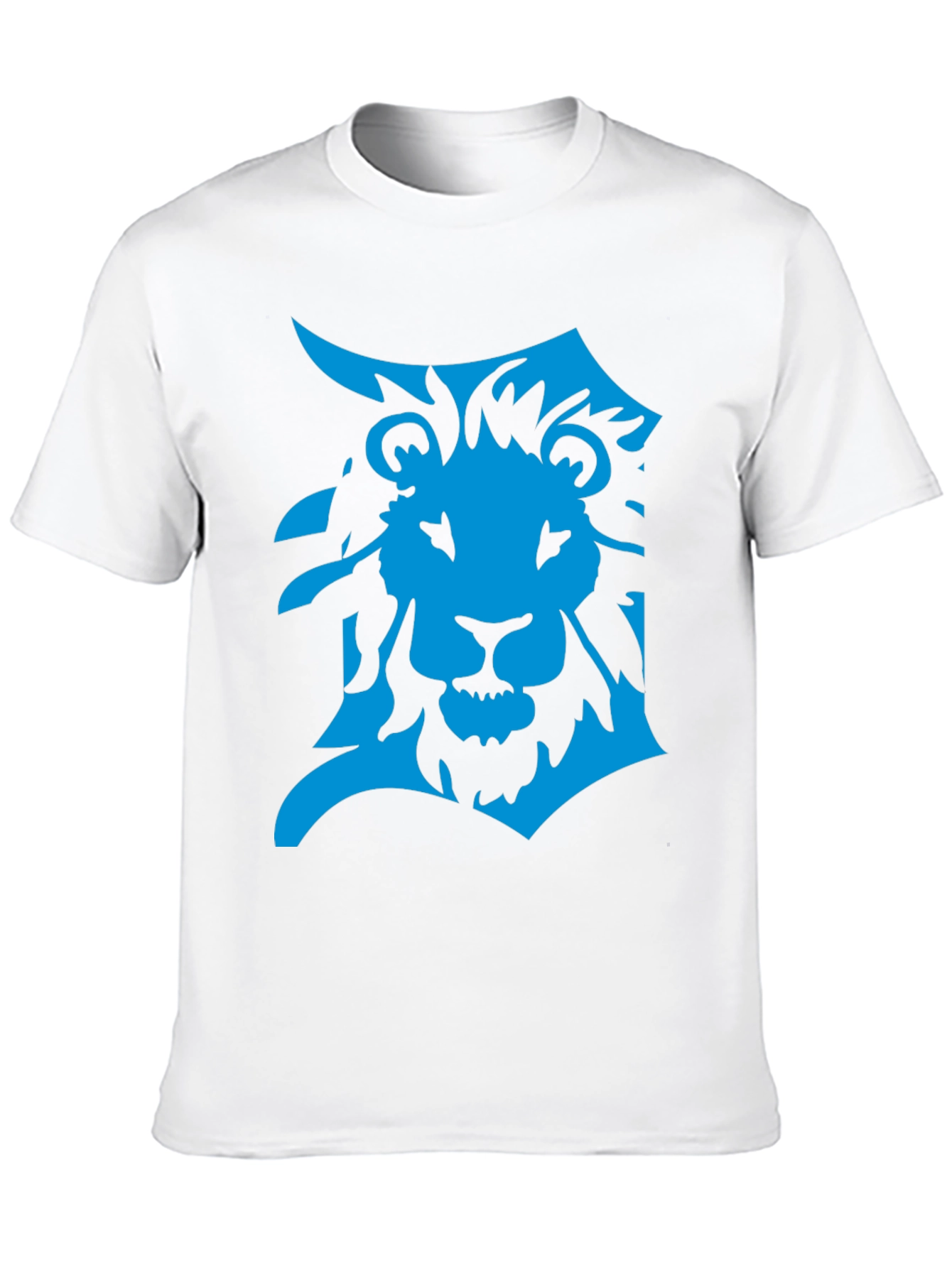 Detroit Lion Graphic T-Shirt - Bold Blue on Black