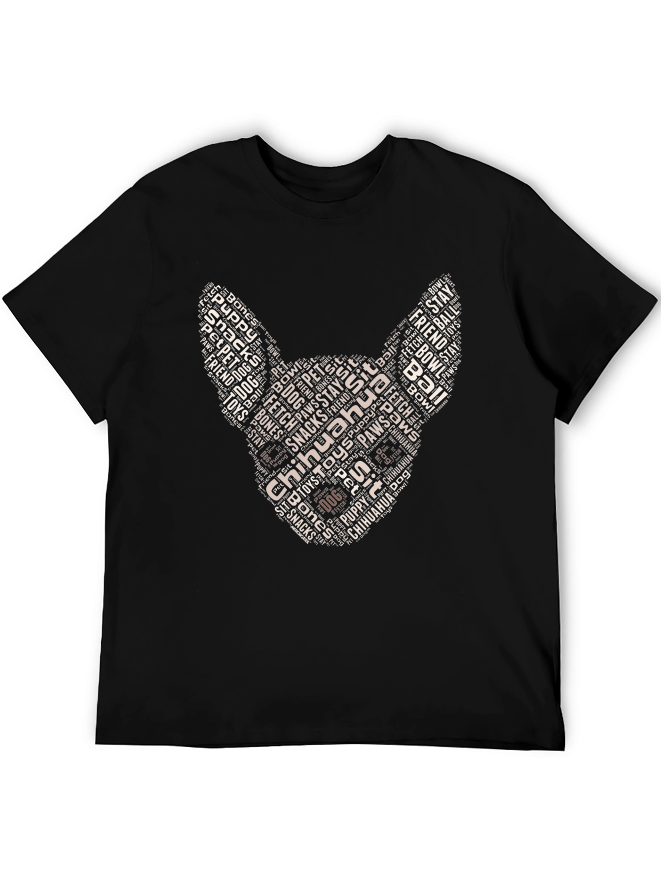 Chihuahua Dog Breed Typography Art T-Shirt