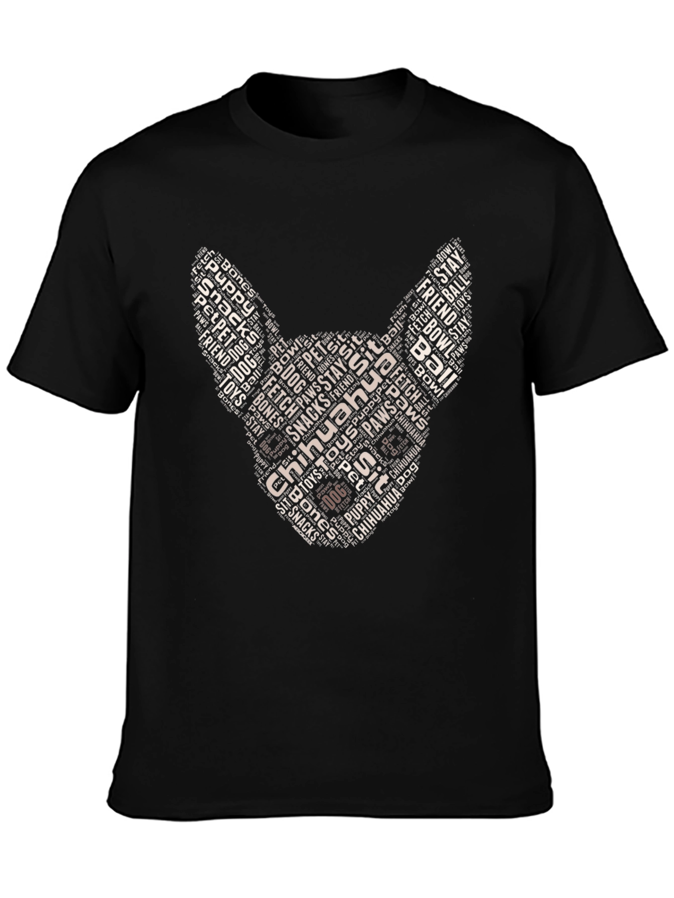 Chihuahua Dog Breed Typography Art T-Shirt