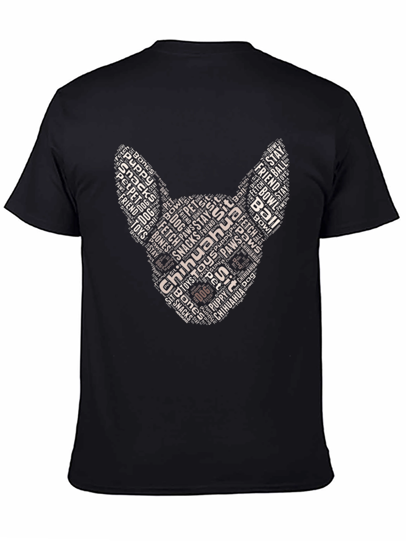Chihuahua Dog Breed Typography Art T-Shirt