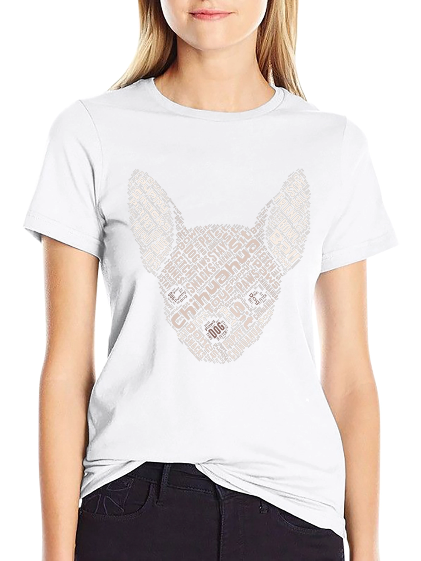 Chihuahua Dog Breed Typography Art T-Shirt