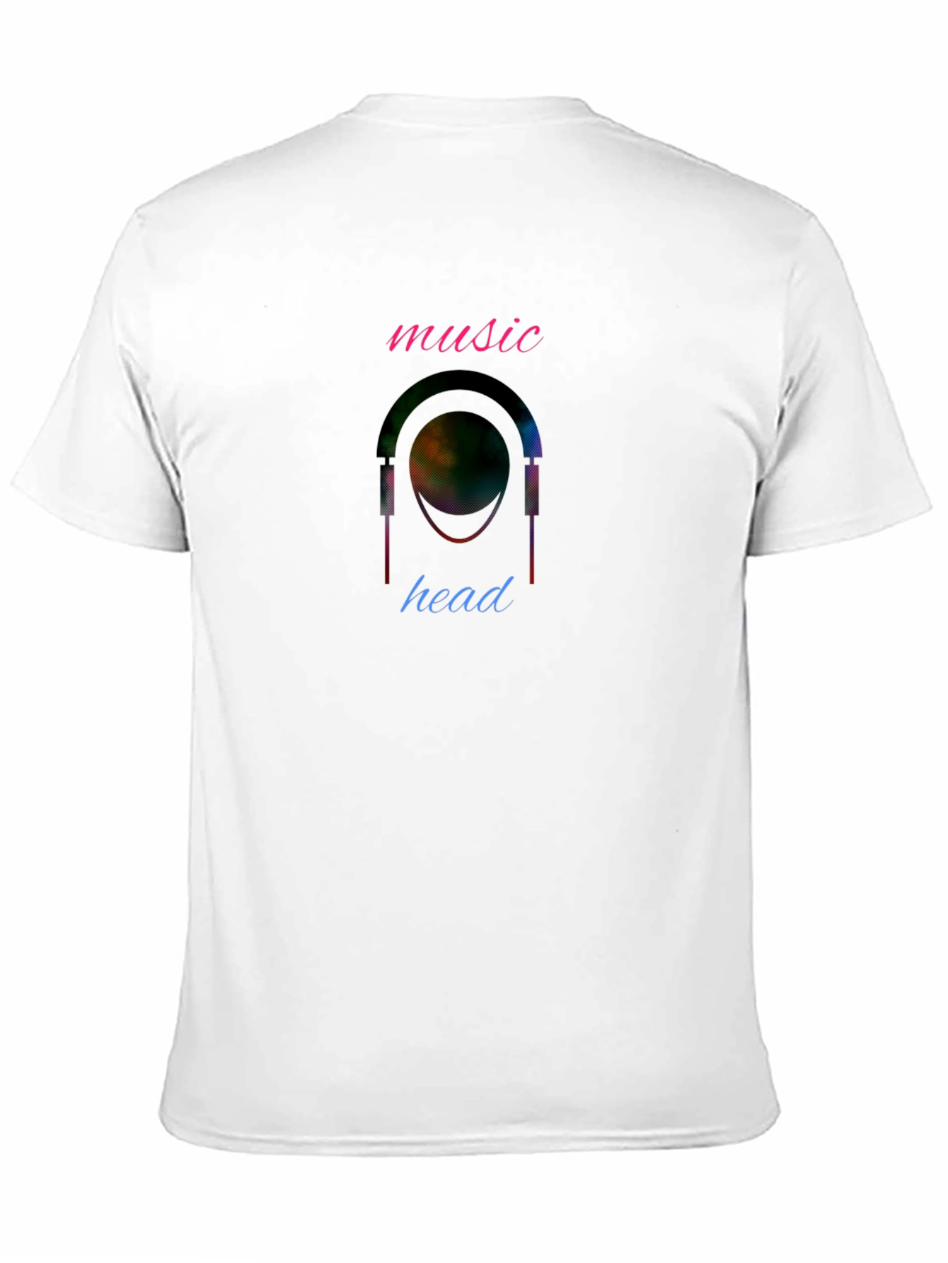 Music Head Graphic T-Shirt - Stylish Crew Neck Tee