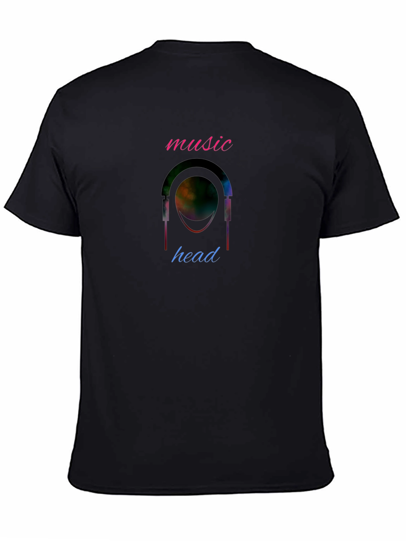 Music Head Graphic T-Shirt - Stylish Crew Neck Tee