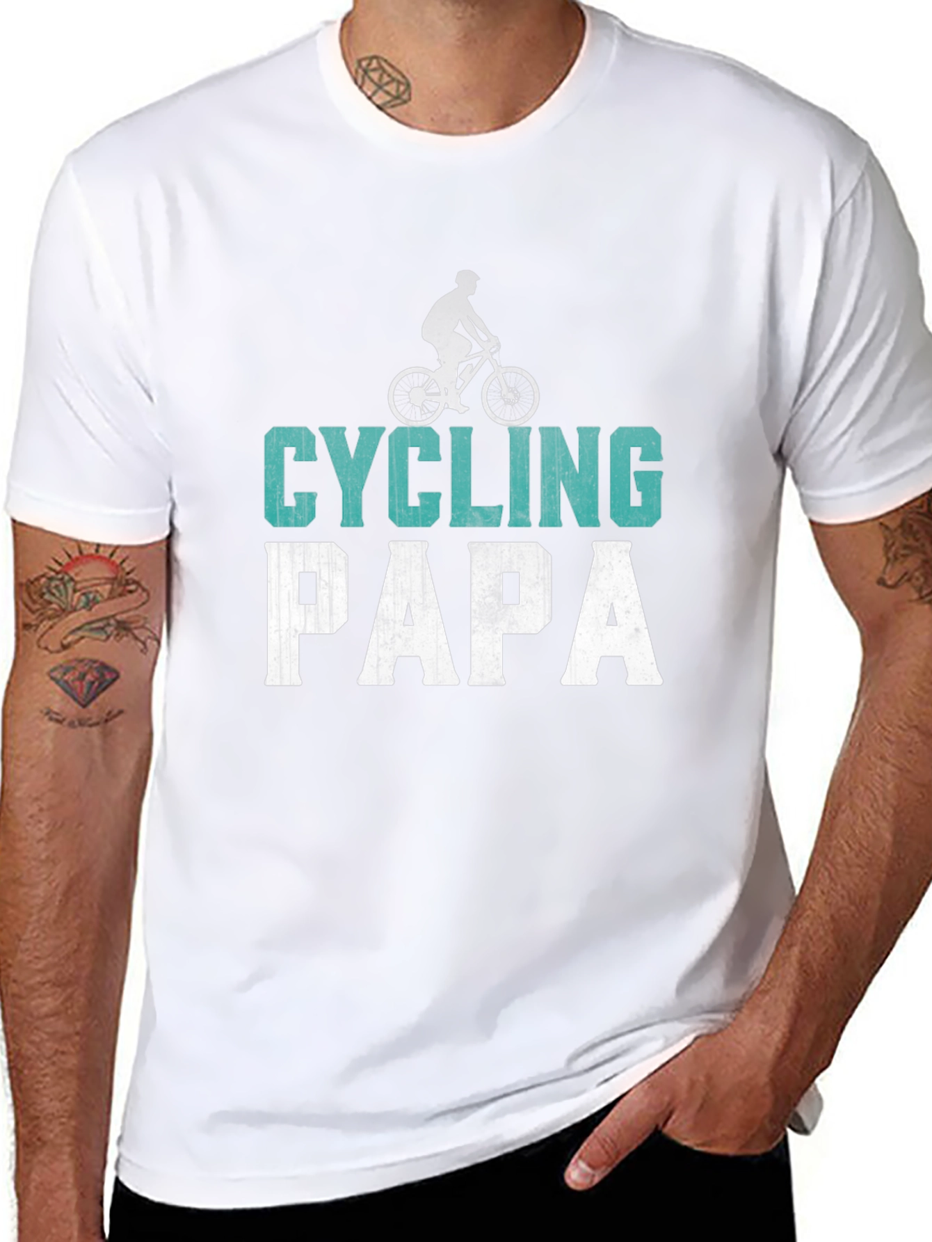 Cycling Papa Graphic Tee - Perfect for Dad