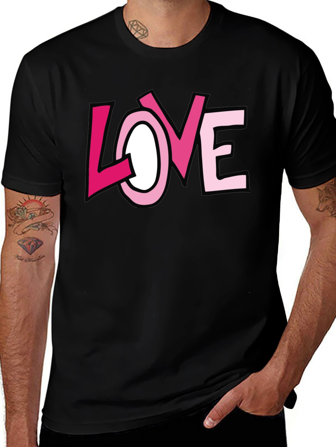 Love Graphic Black T-Shirt | Trendy Valentines Day Apparel
