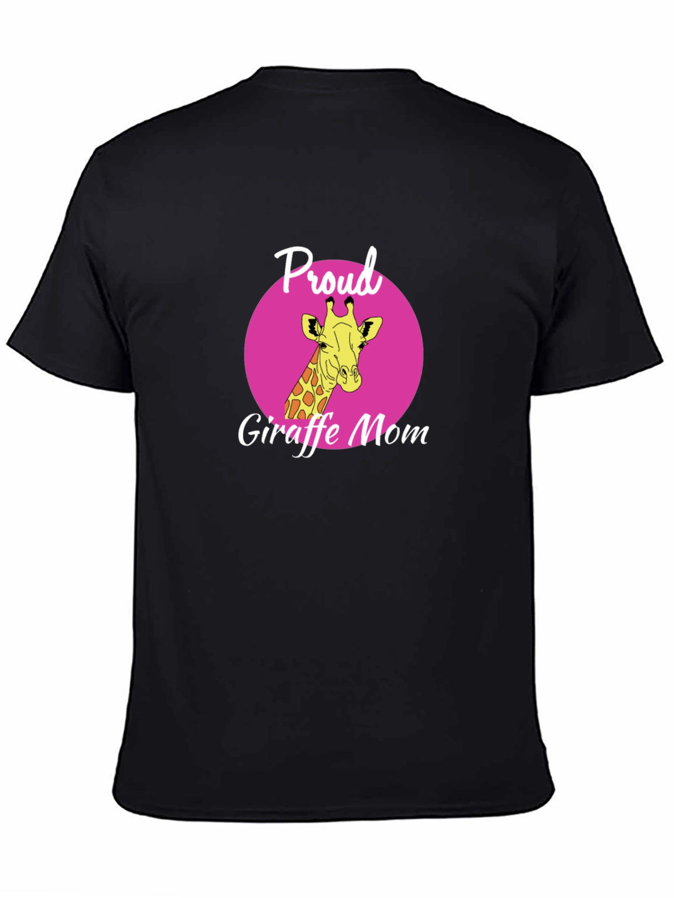 Proud Giraffe Mom T-Shirt - Stylish Black Tee