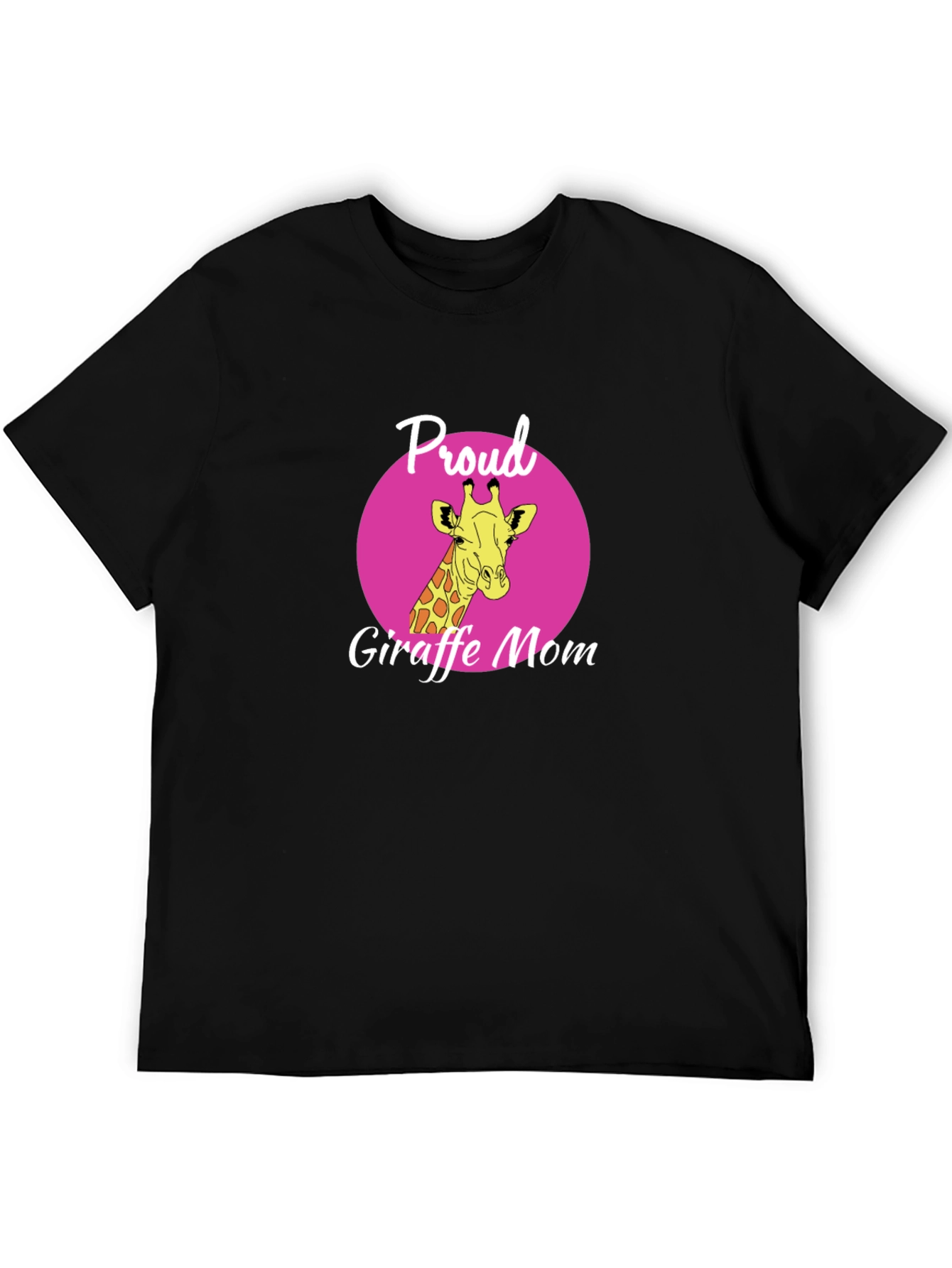 Proud Giraffe Mom T-Shirt - Stylish Black Tee