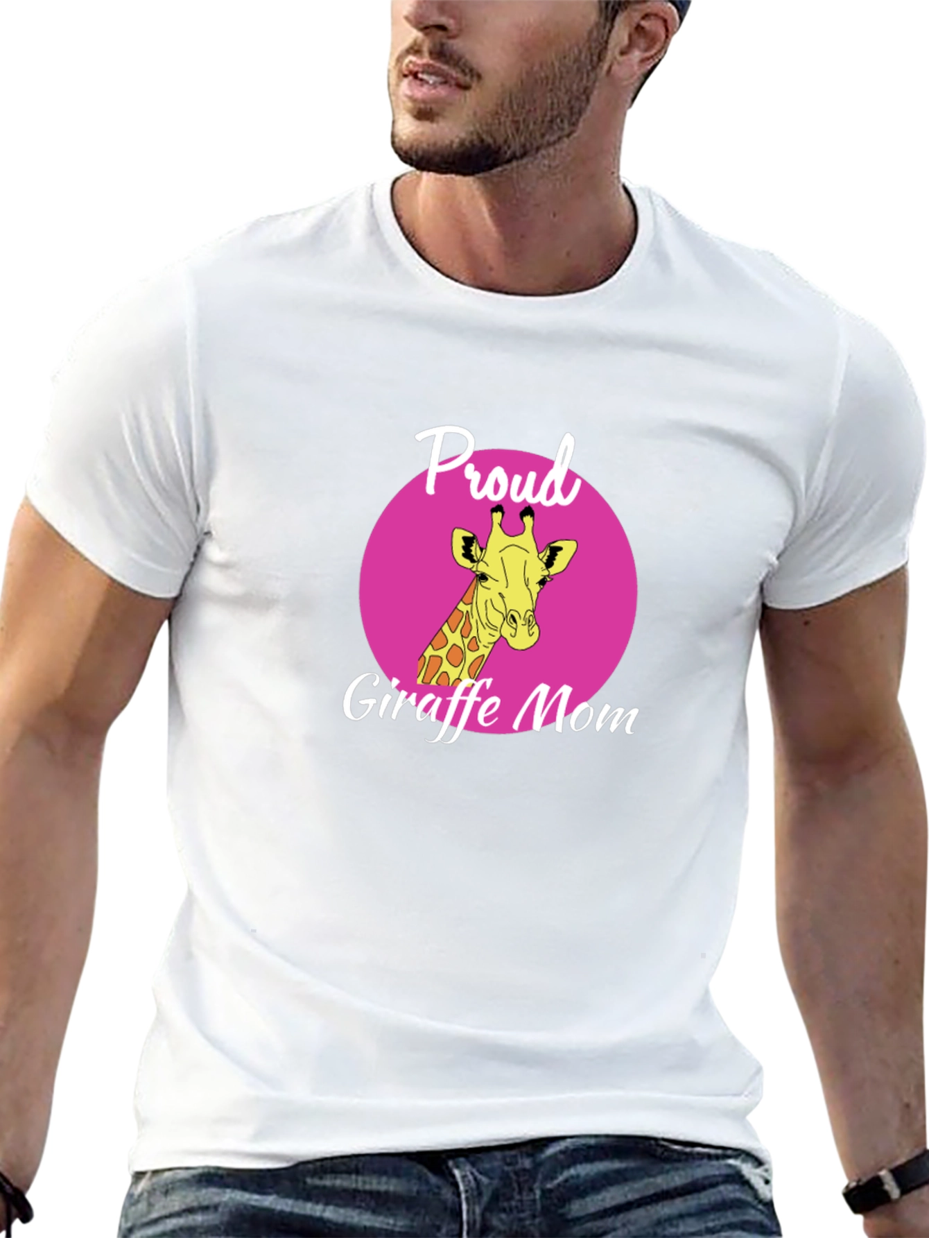 Proud Giraffe Mom T-Shirt - Stylish Black Tee
