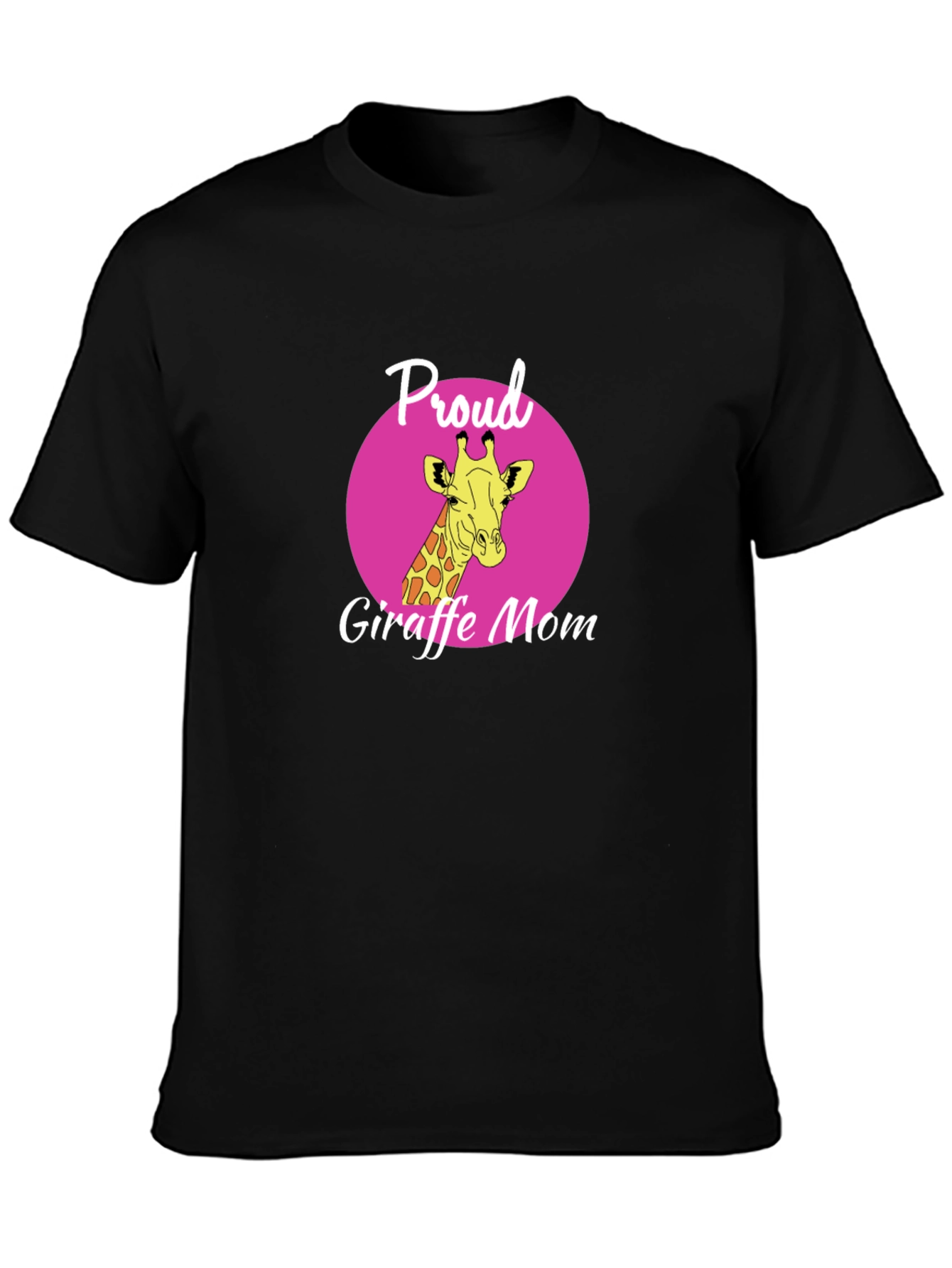 Proud Giraffe Mom T-Shirt - Stylish Black Tee