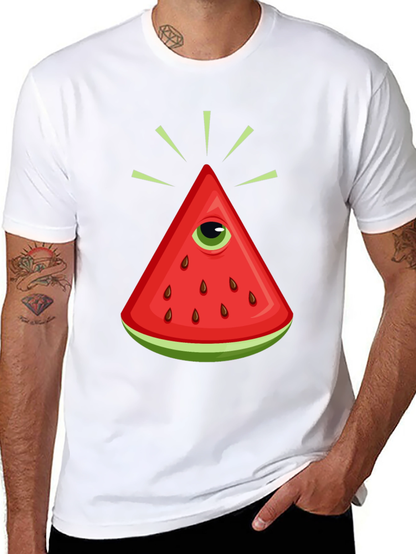 Watermelon Eye Graphic Tee - Unique Design