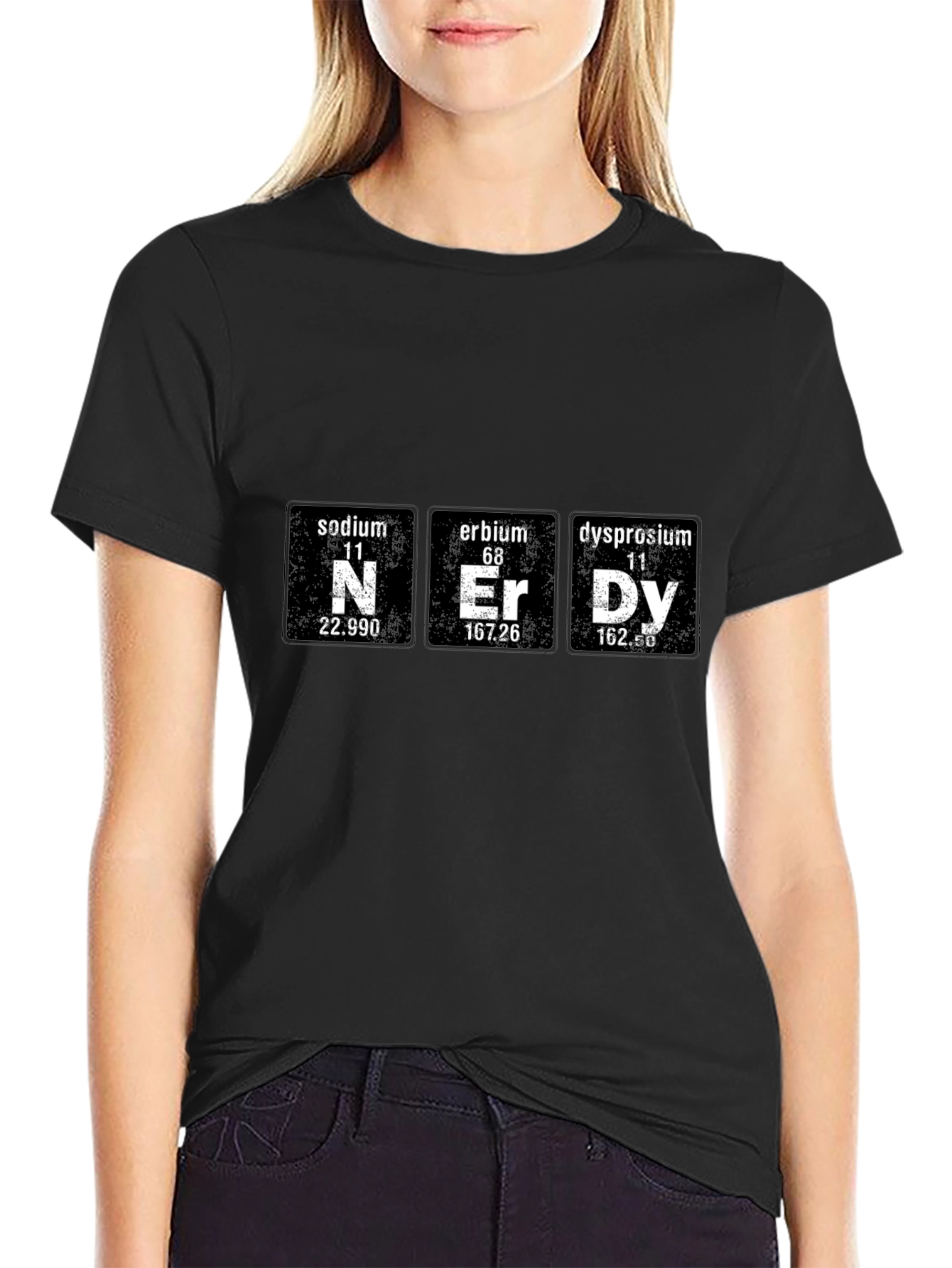 Nerdy Chemistry Periodic Table Black T-Shirt