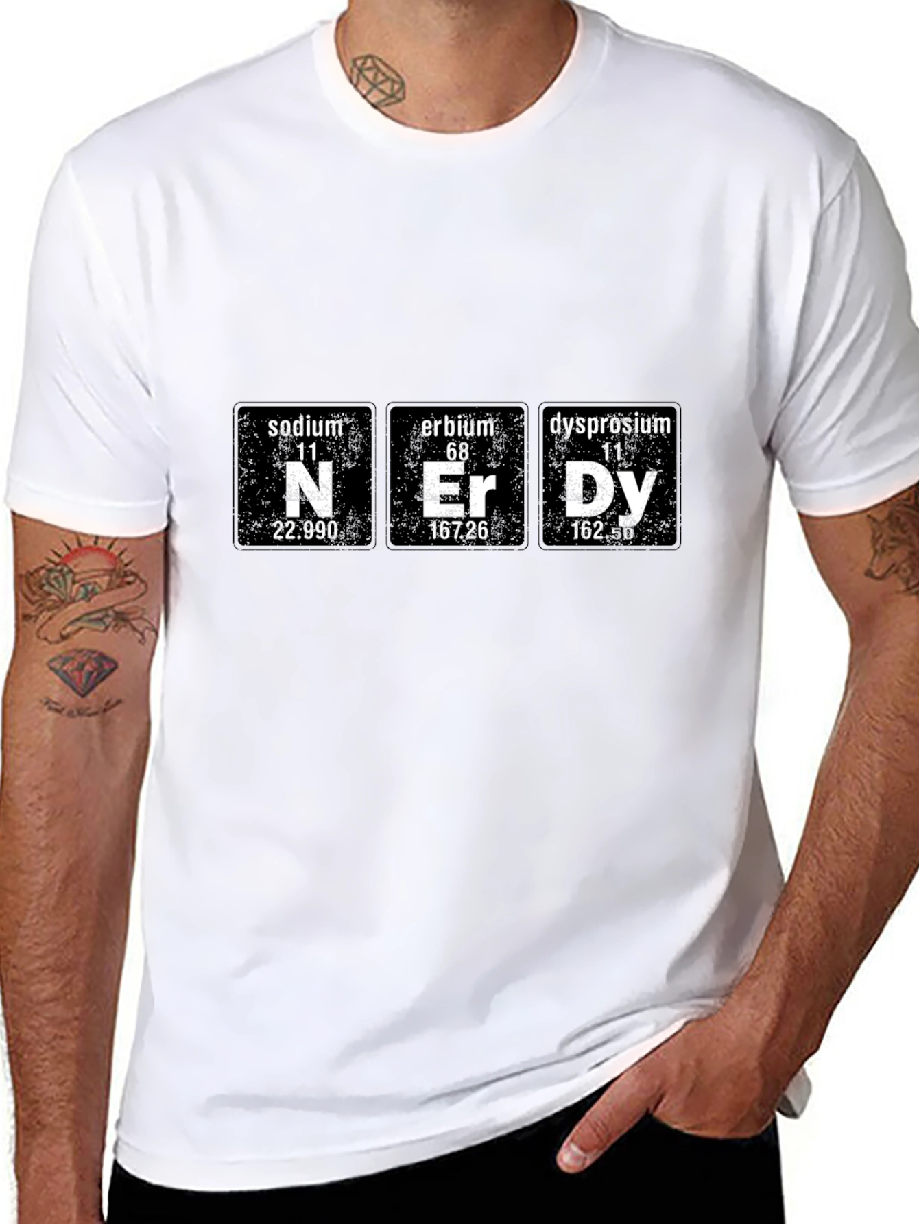 Nerdy Chemistry Periodic Table Black T-Shirt