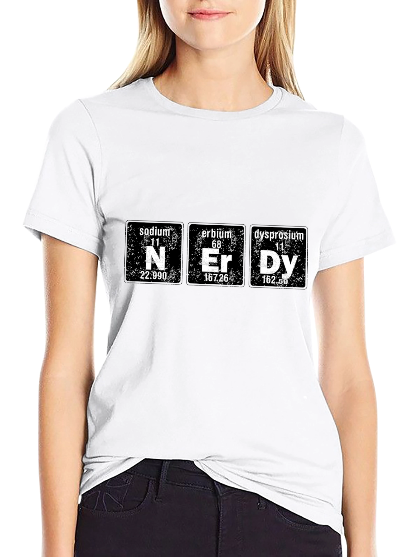 Nerdy Chemistry Periodic Table Black T-Shirt