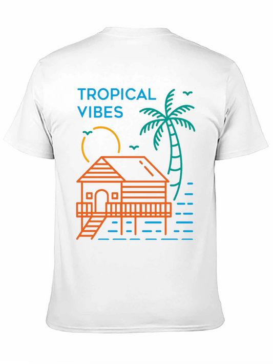 Tropical Vibes Graphic Tee - Black