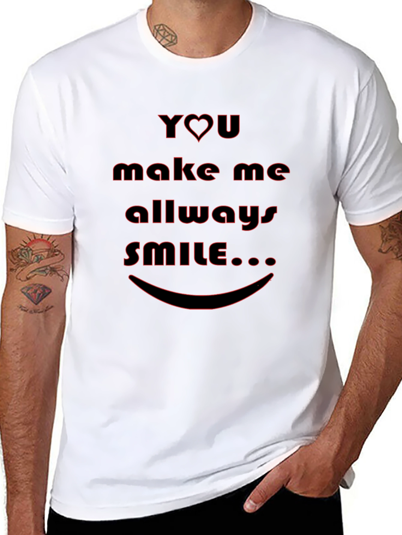 You Make Me Smile Black Graphic Tee Shirt