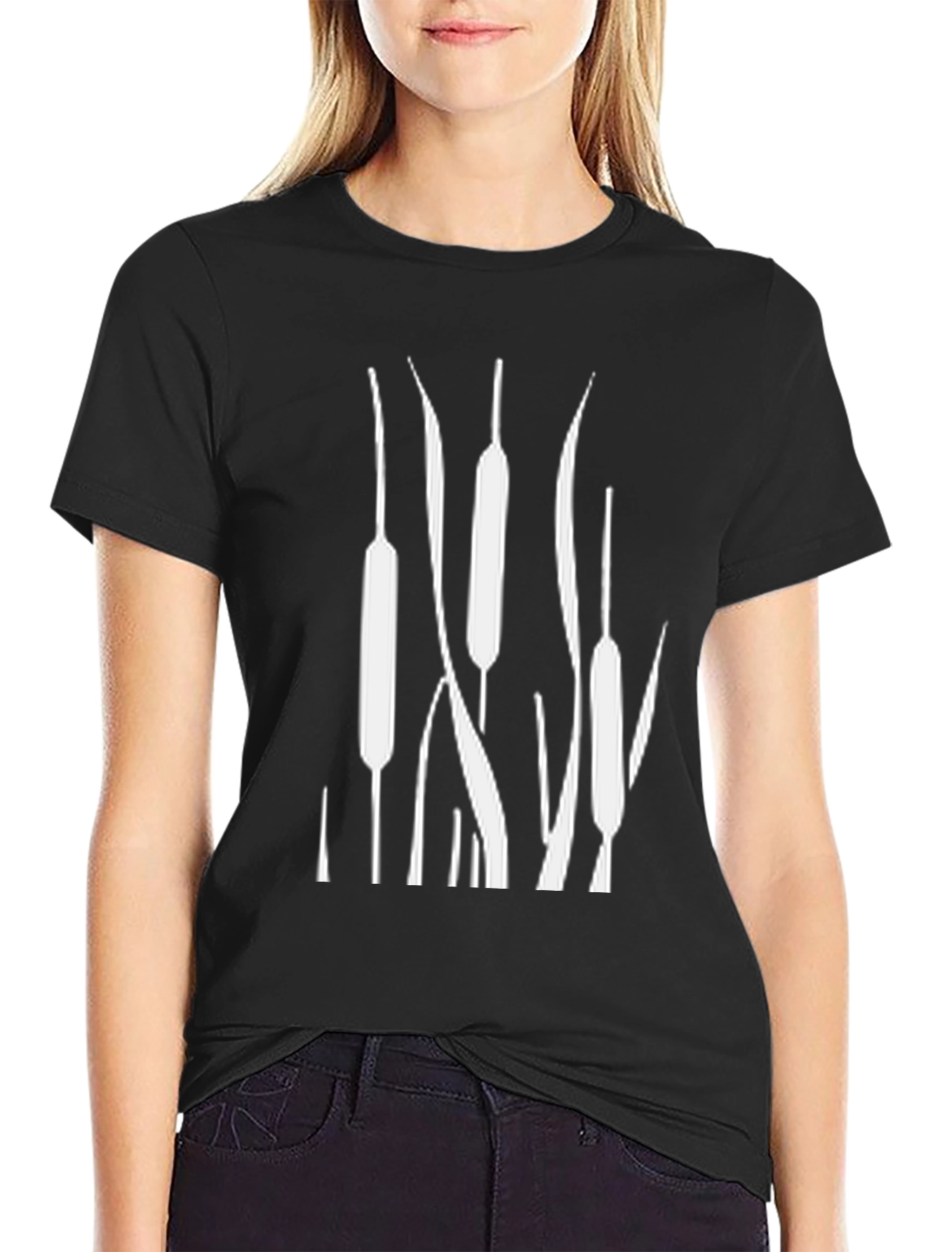 Cattail Graphic Black T-Shirt | Nature Lover Tee