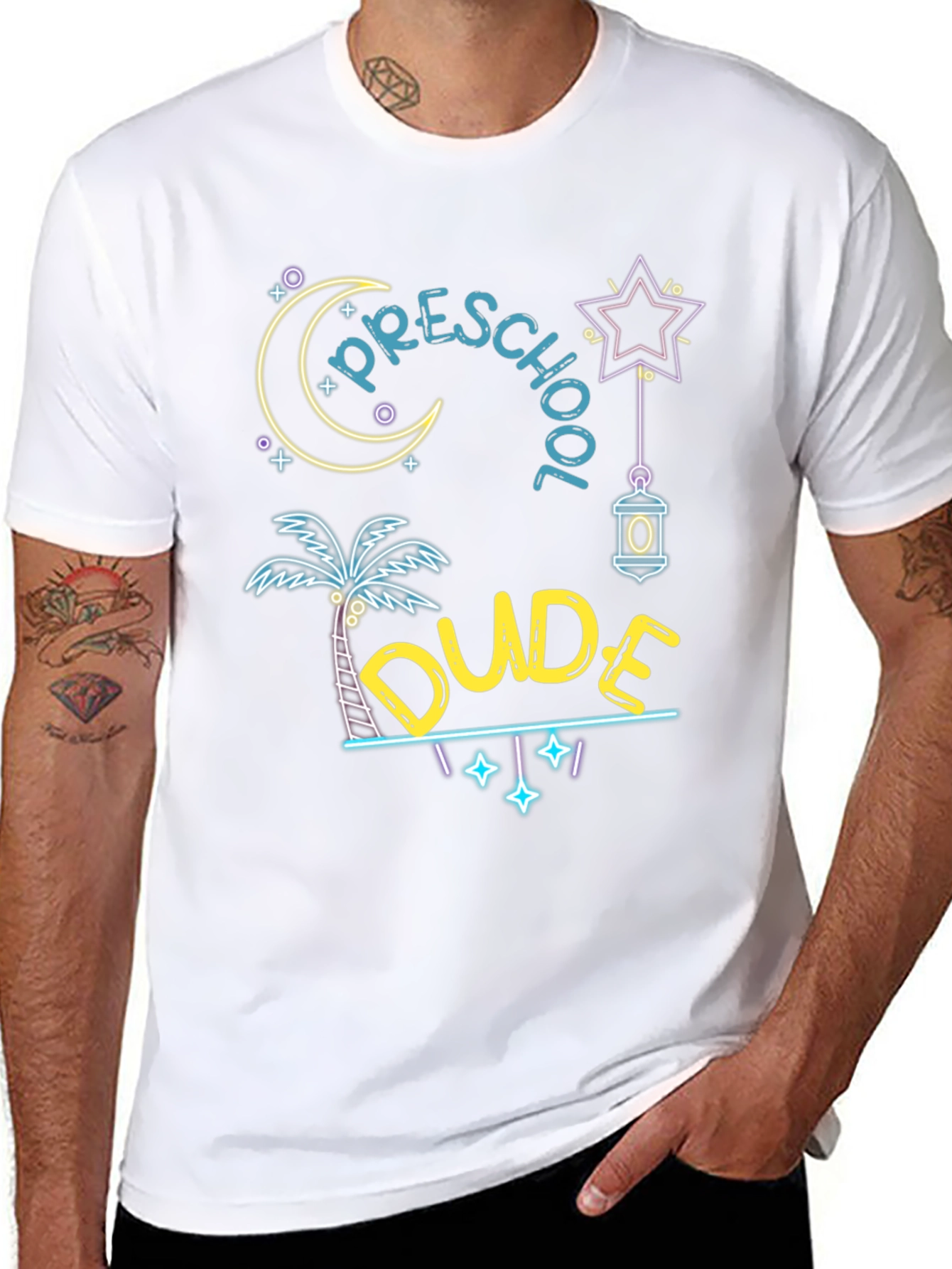 Preschool Dude T-Shirt - Neon Design