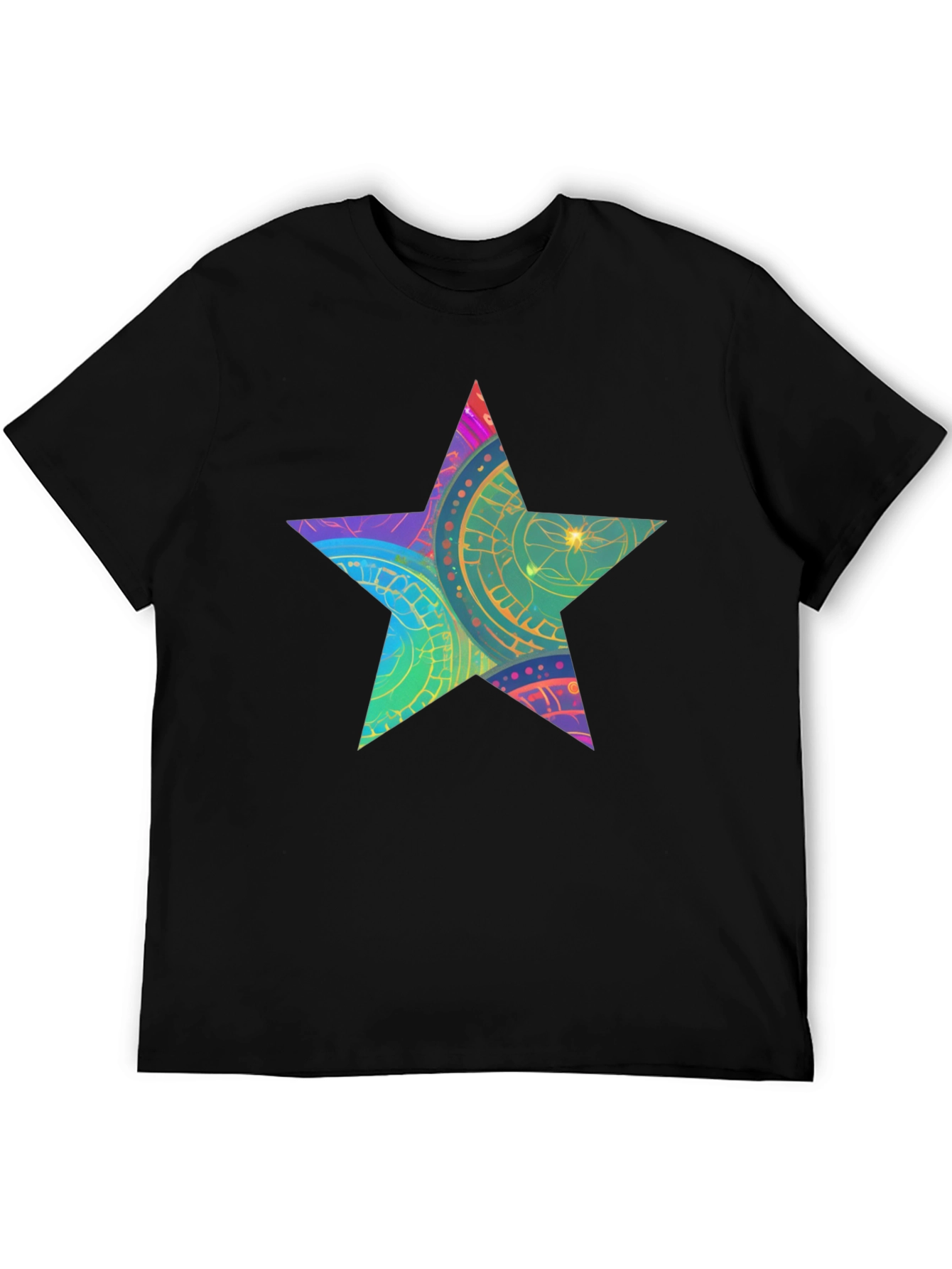 Star Graphic Black T-Shirt - Mens Casual Tee