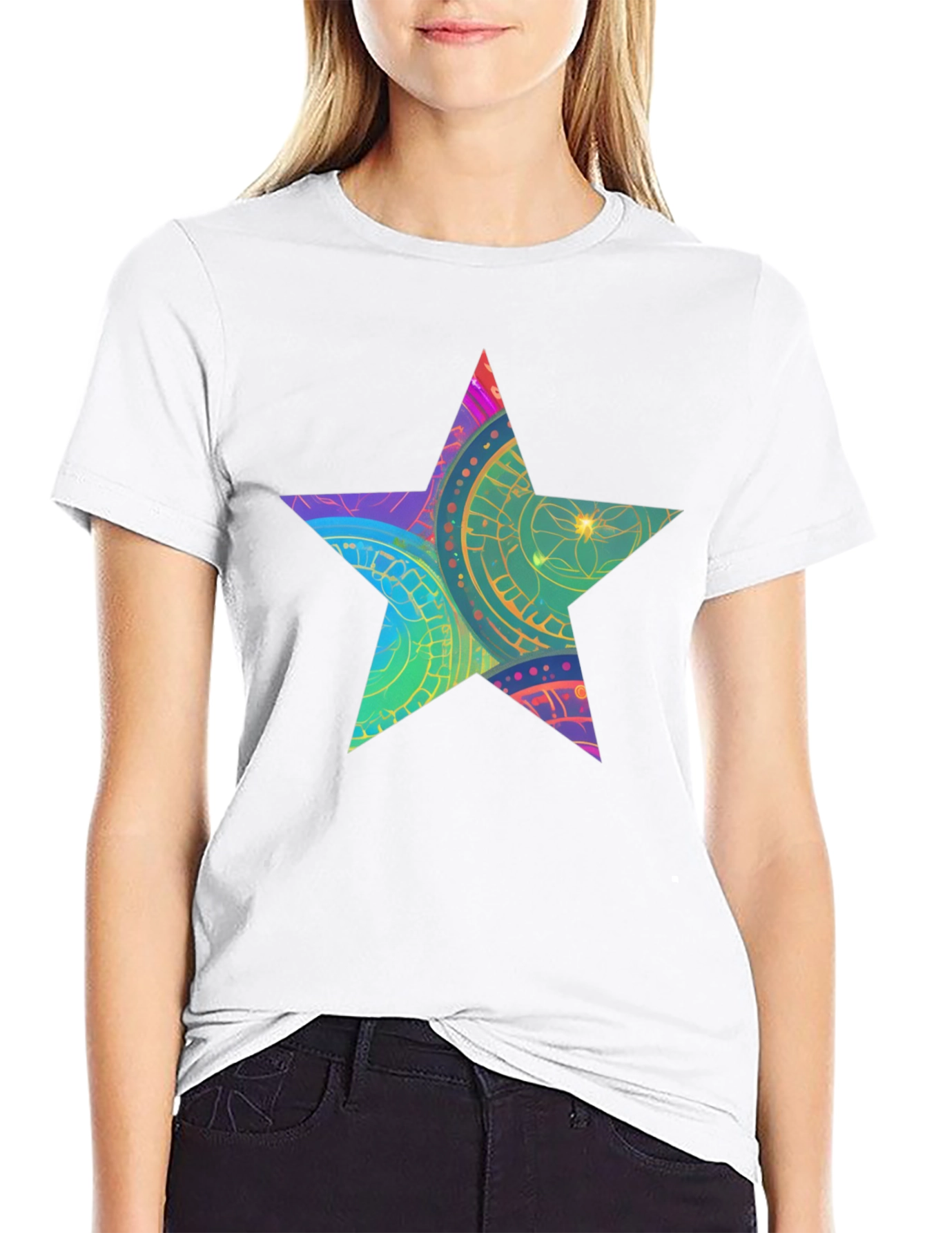 Star Graphic Black T-Shirt - Mens Casual Tee