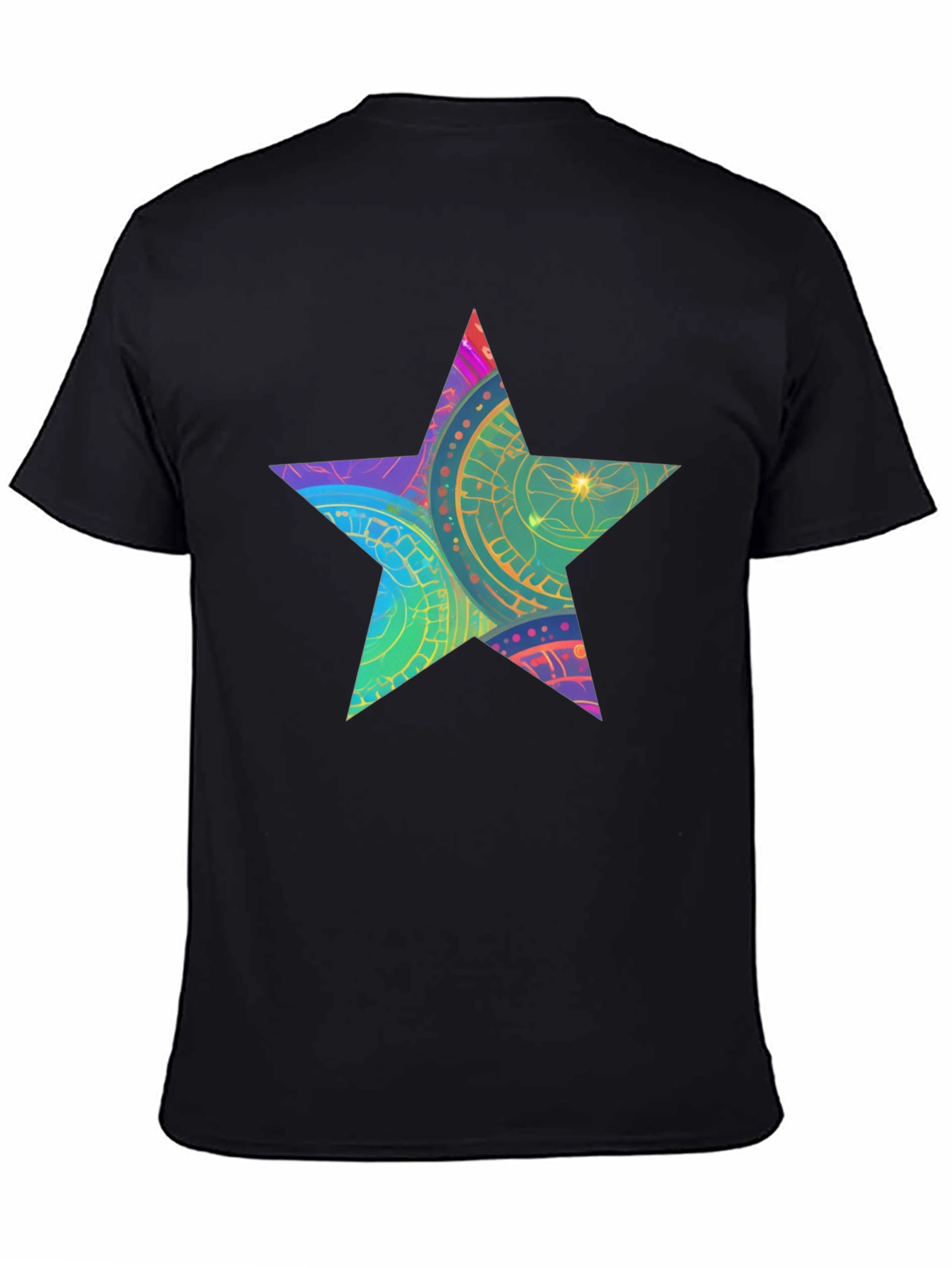 Star Graphic Black T-Shirt - Mens Casual Tee