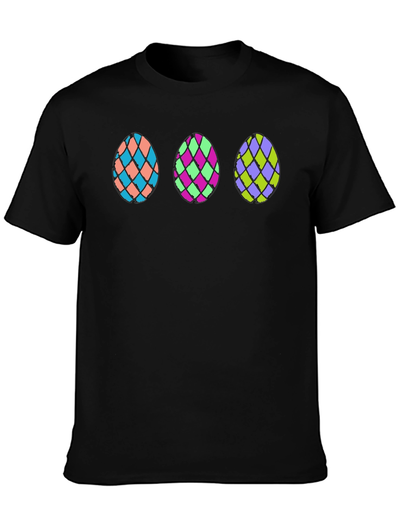 Easter Egg Graphic T-Shirt - Black