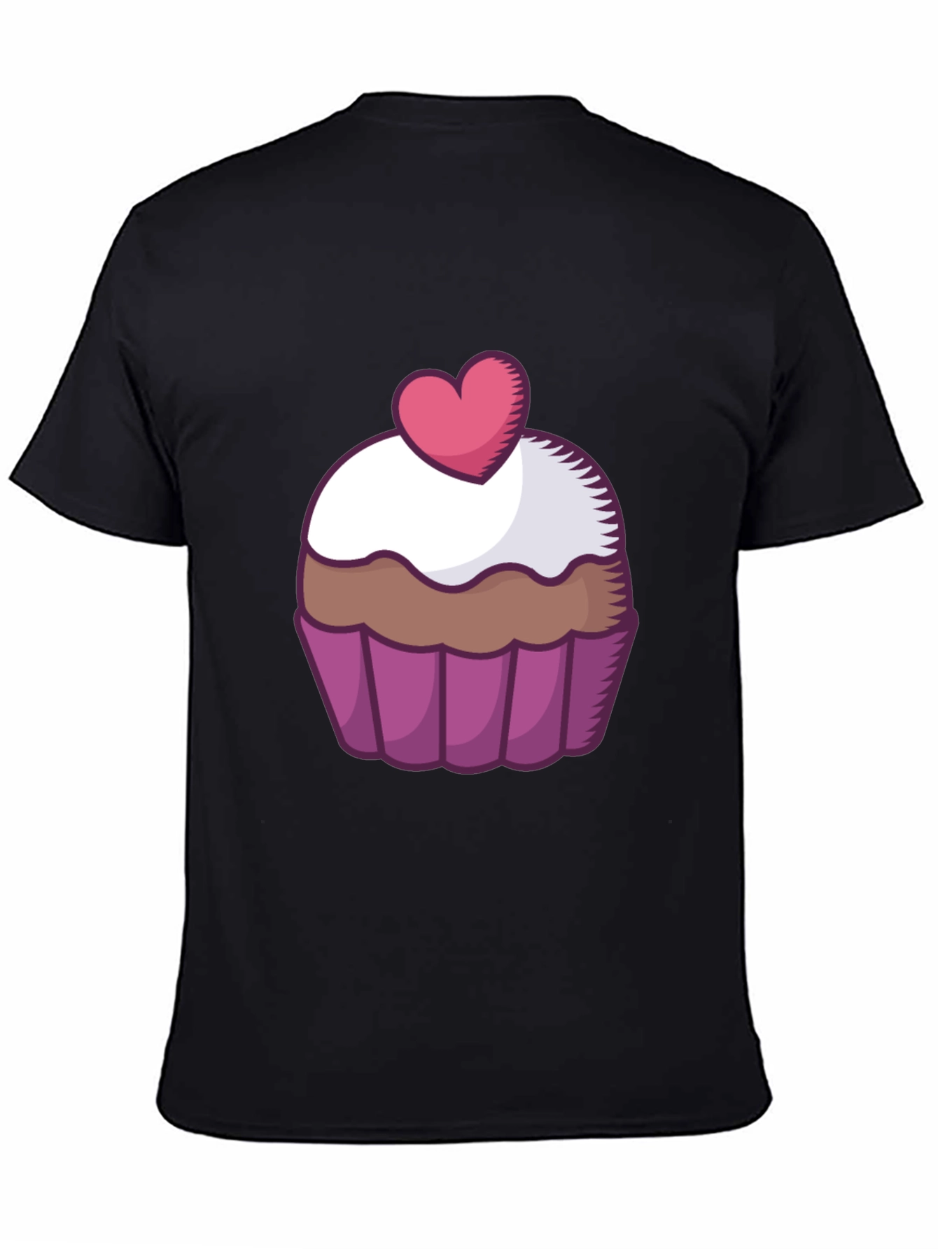 Cupcake Heart Graphic Tee - Sweet Treat Shirt