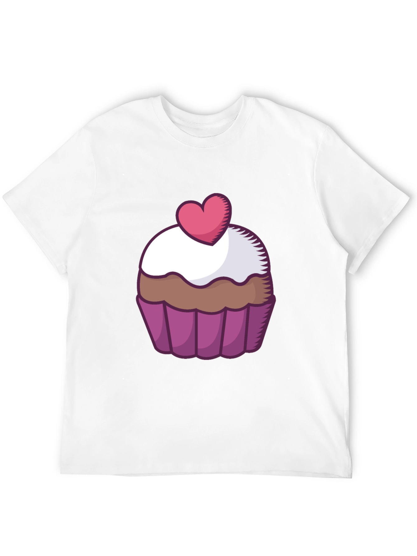 Cupcake Heart Graphic Tee - Sweet Treat Shirt