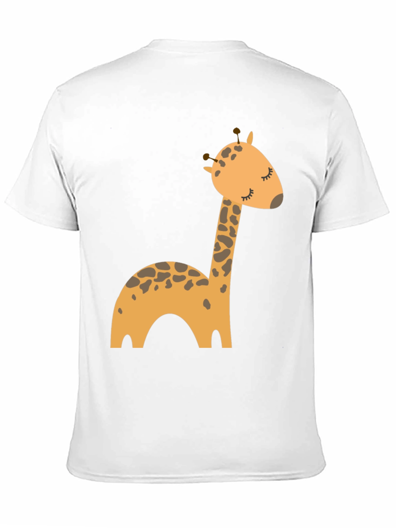 Cute Giraffe Cartoon Black T-Shirt