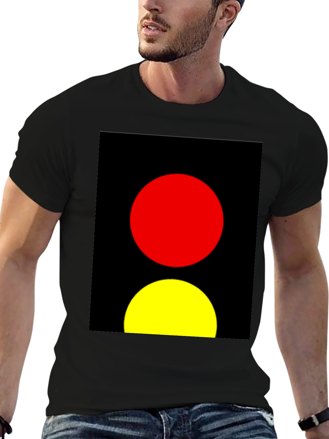 Abstract Red and Yellow Circles Graphic Tee