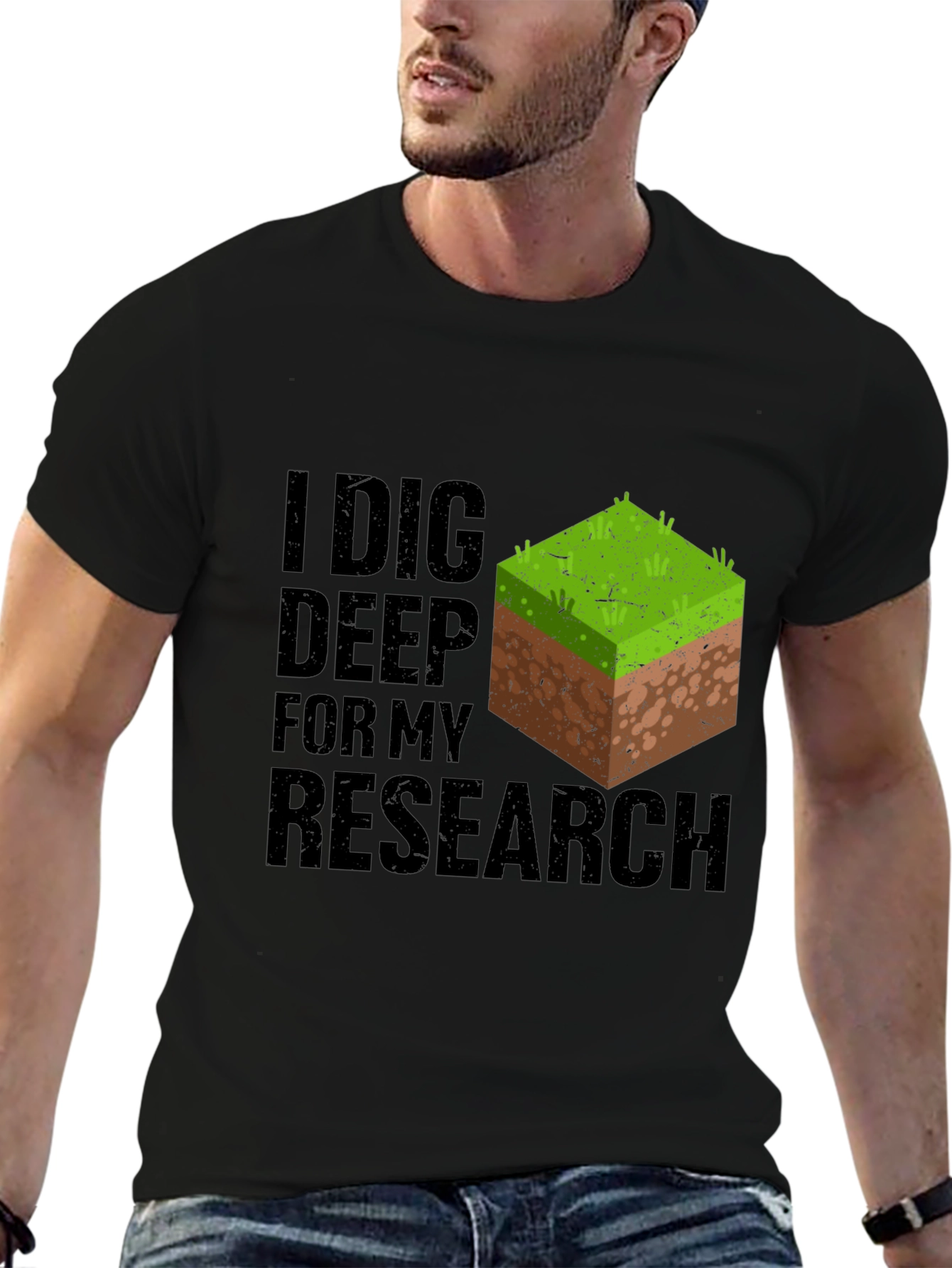I Dig Deep Research T-Shirt - Minecraft Inspired
