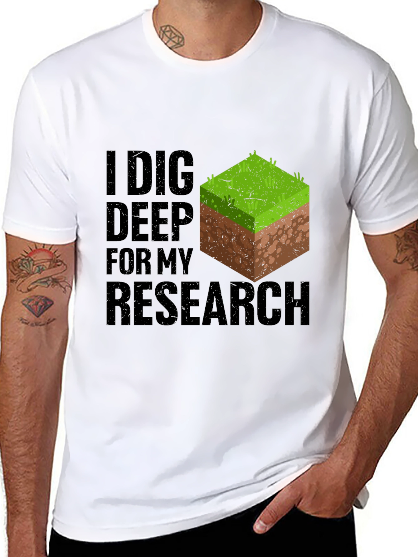 I Dig Deep Research T-Shirt - Minecraft Inspired