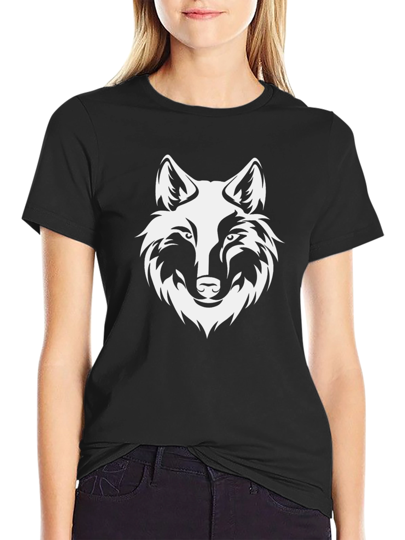 Wolf Head Graphic Black T-Shirt