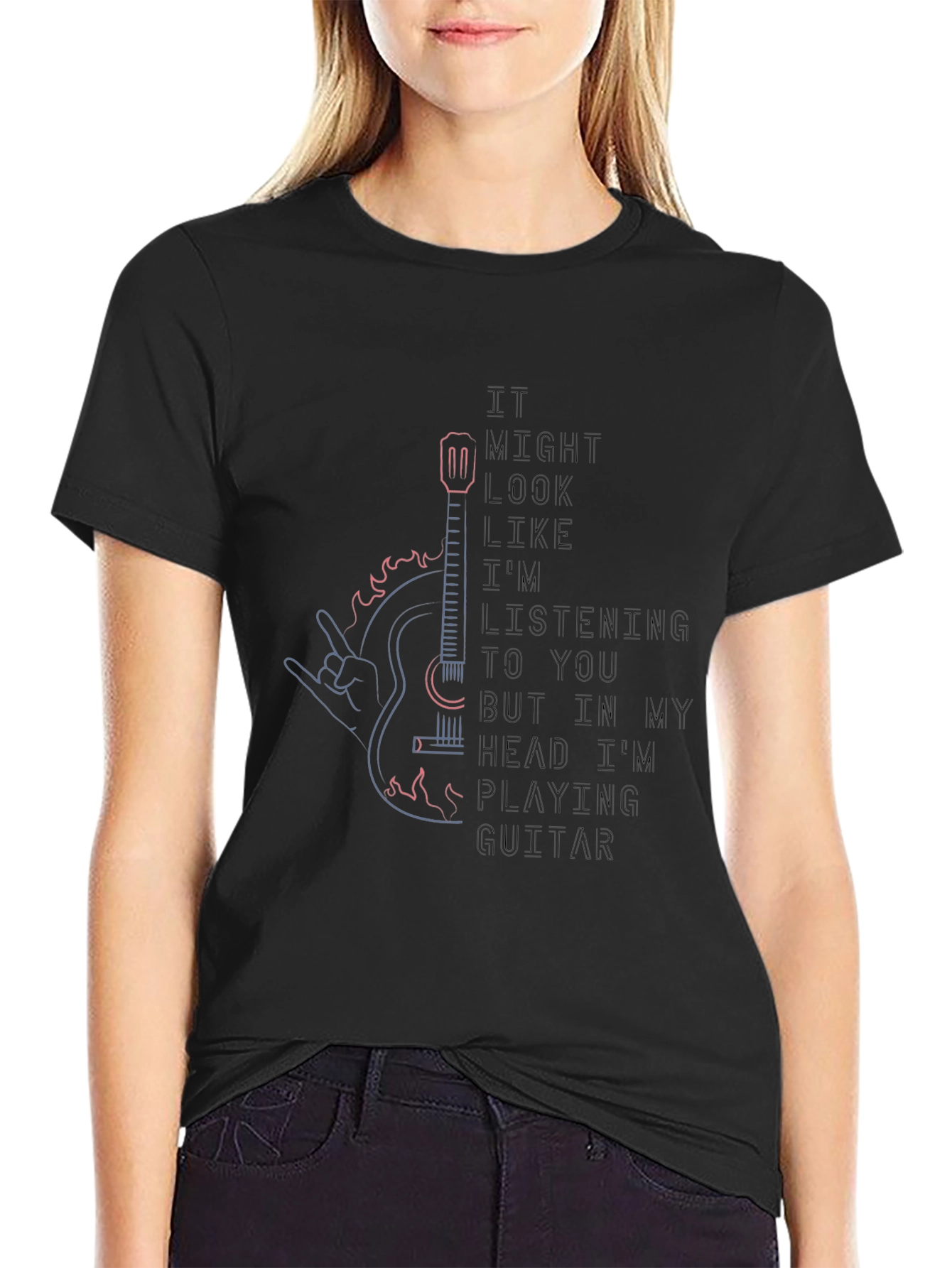 Rock On T-Shirt - Guitar Player in My Head!