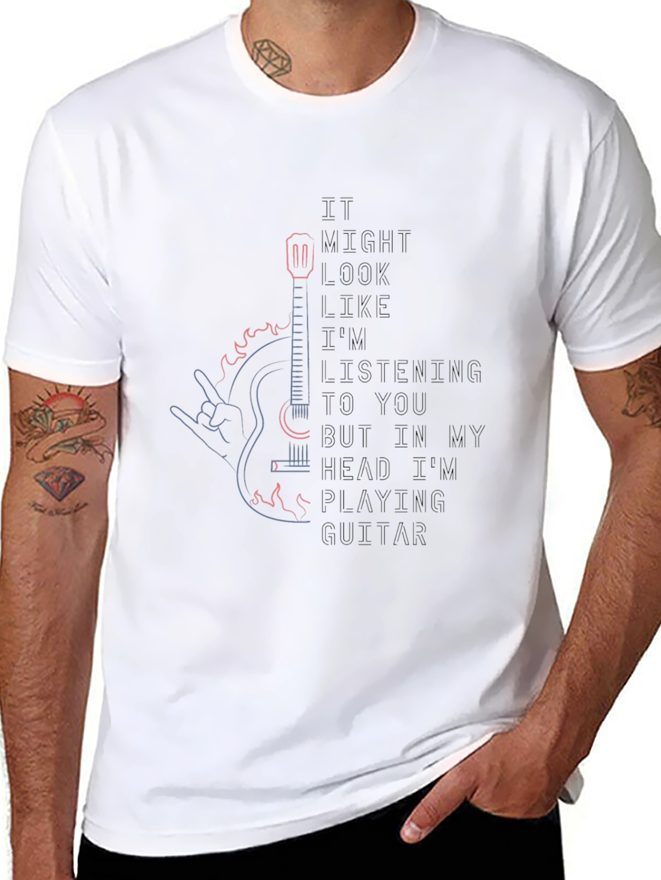 Rock On T-Shirt - Guitar Player in My Head!