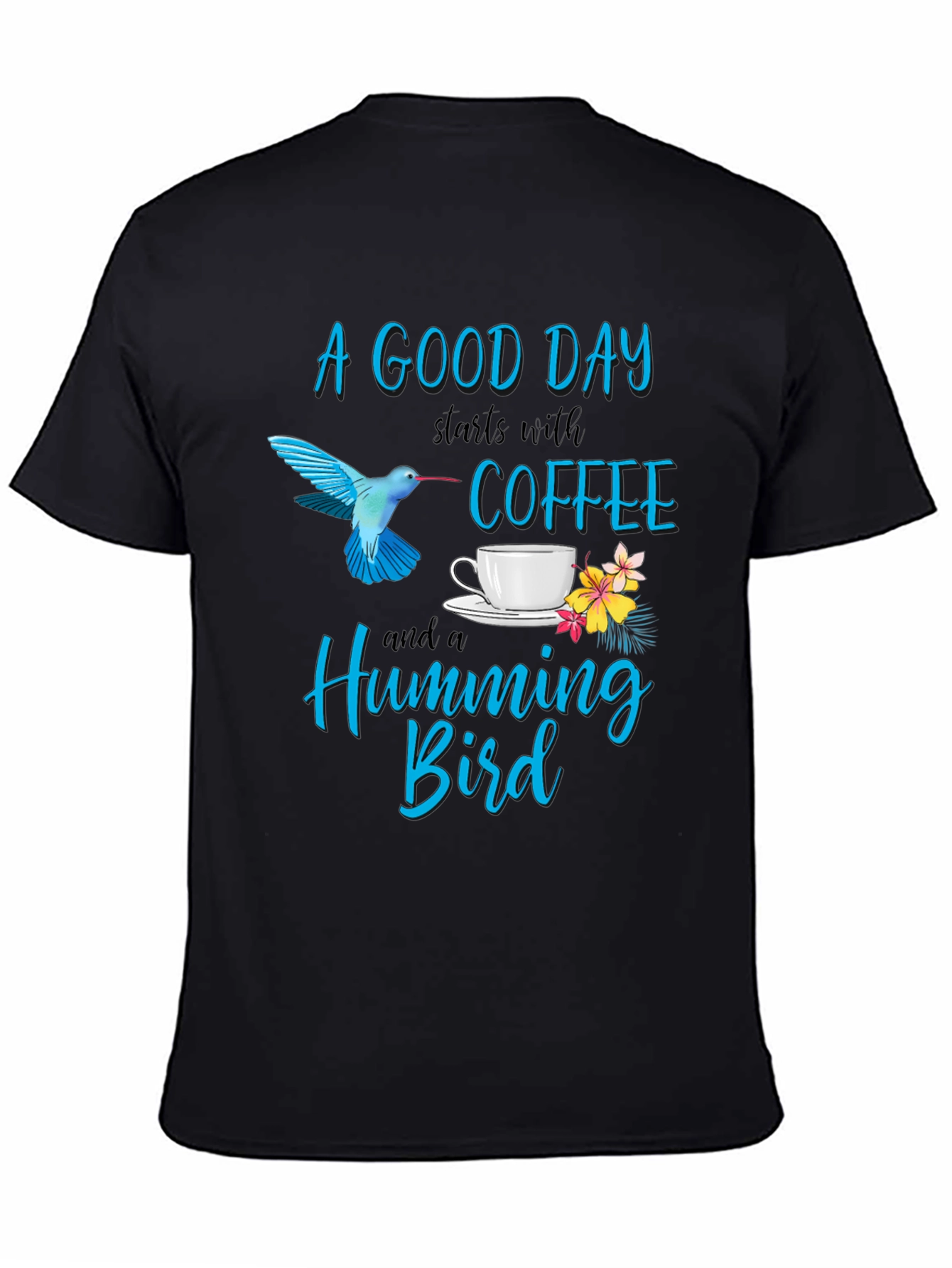 Hummingbird & Coffee Graphic T-Shirt
