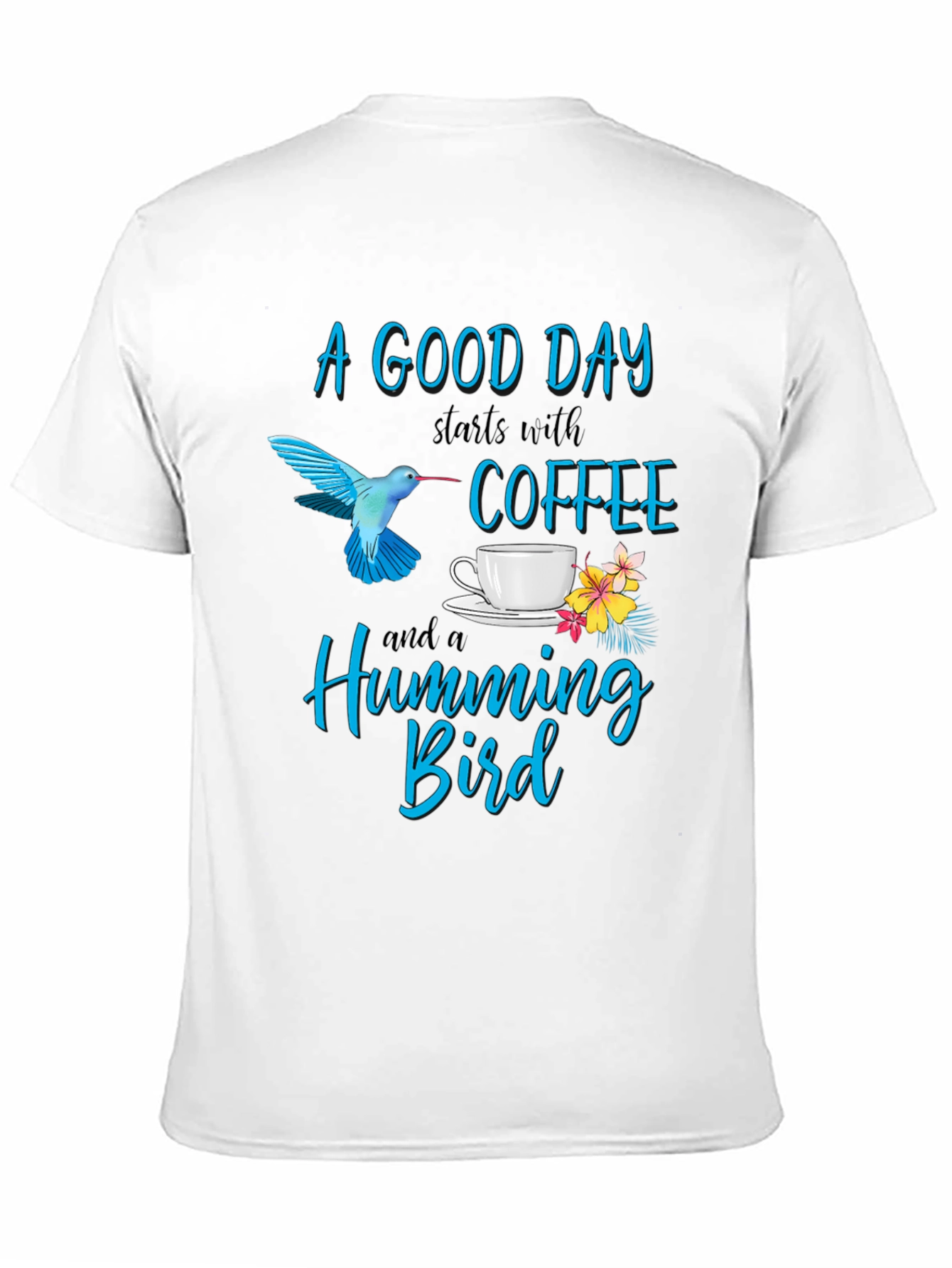 Hummingbird & Coffee Graphic T-Shirt