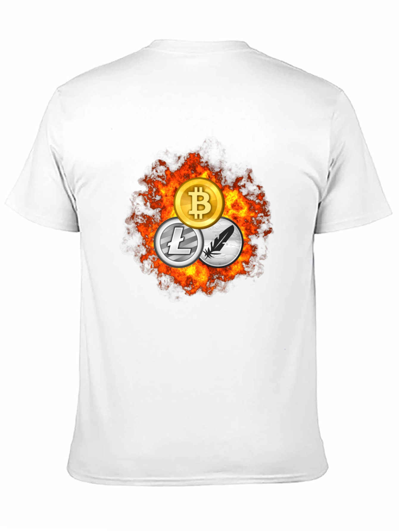 Crypto Coin T-Shirt - Bitcoin Litecoin Feathercoin