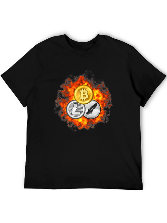 Crypto Coin T-Shirt - Bitcoin Litecoin Feathercoin