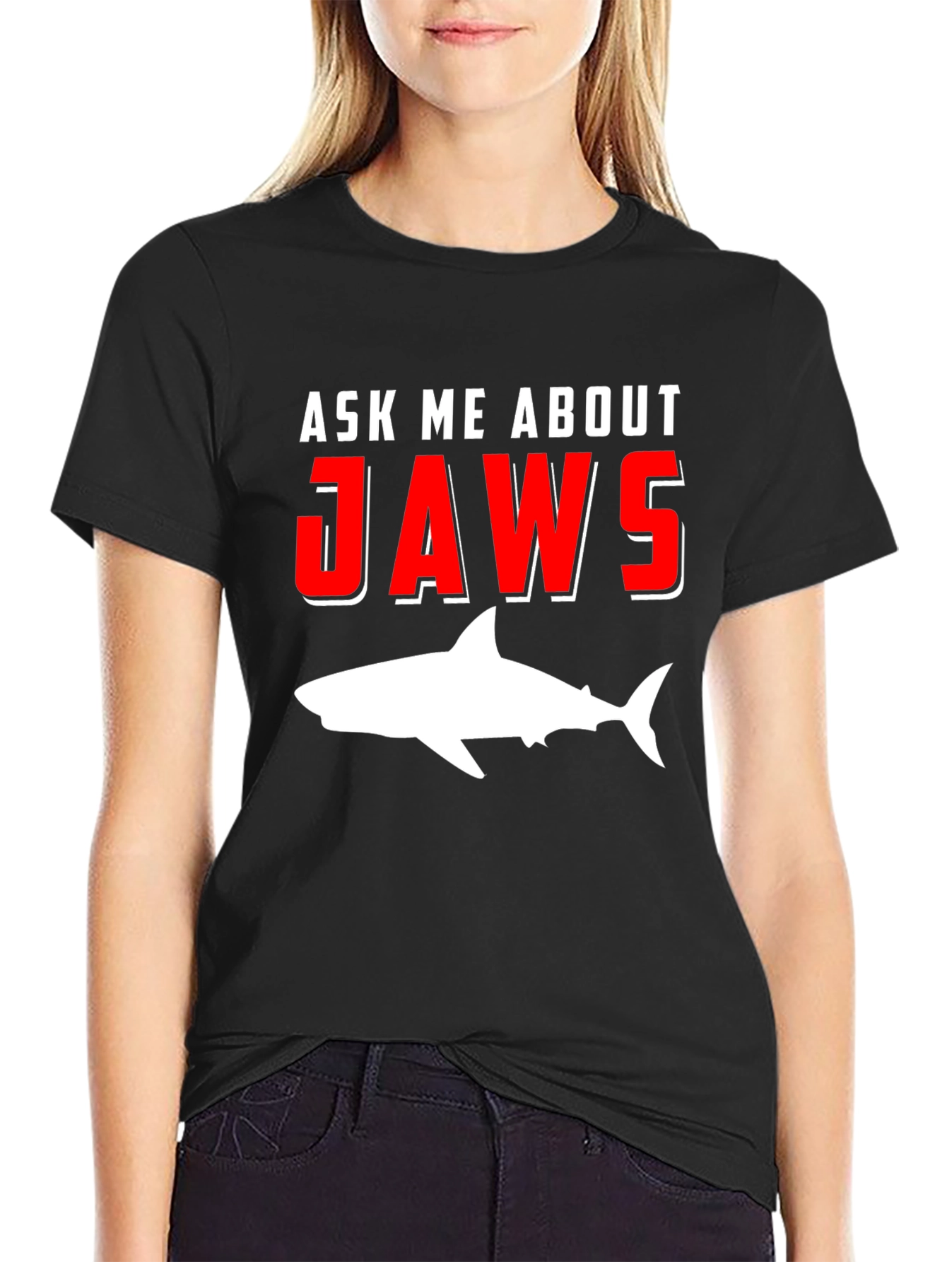 Ask Me About Jaws T-Shirt Shark Movie Tee