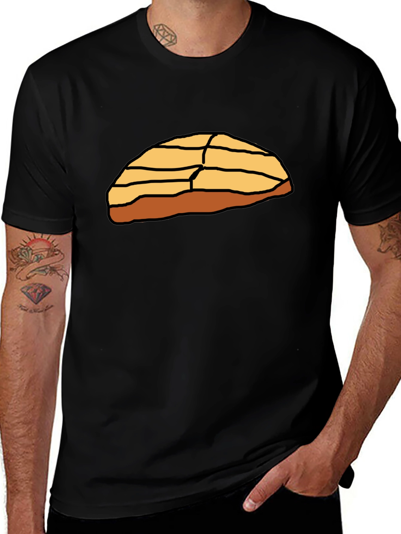 Concha Bread Graphic T-Shirt - Black