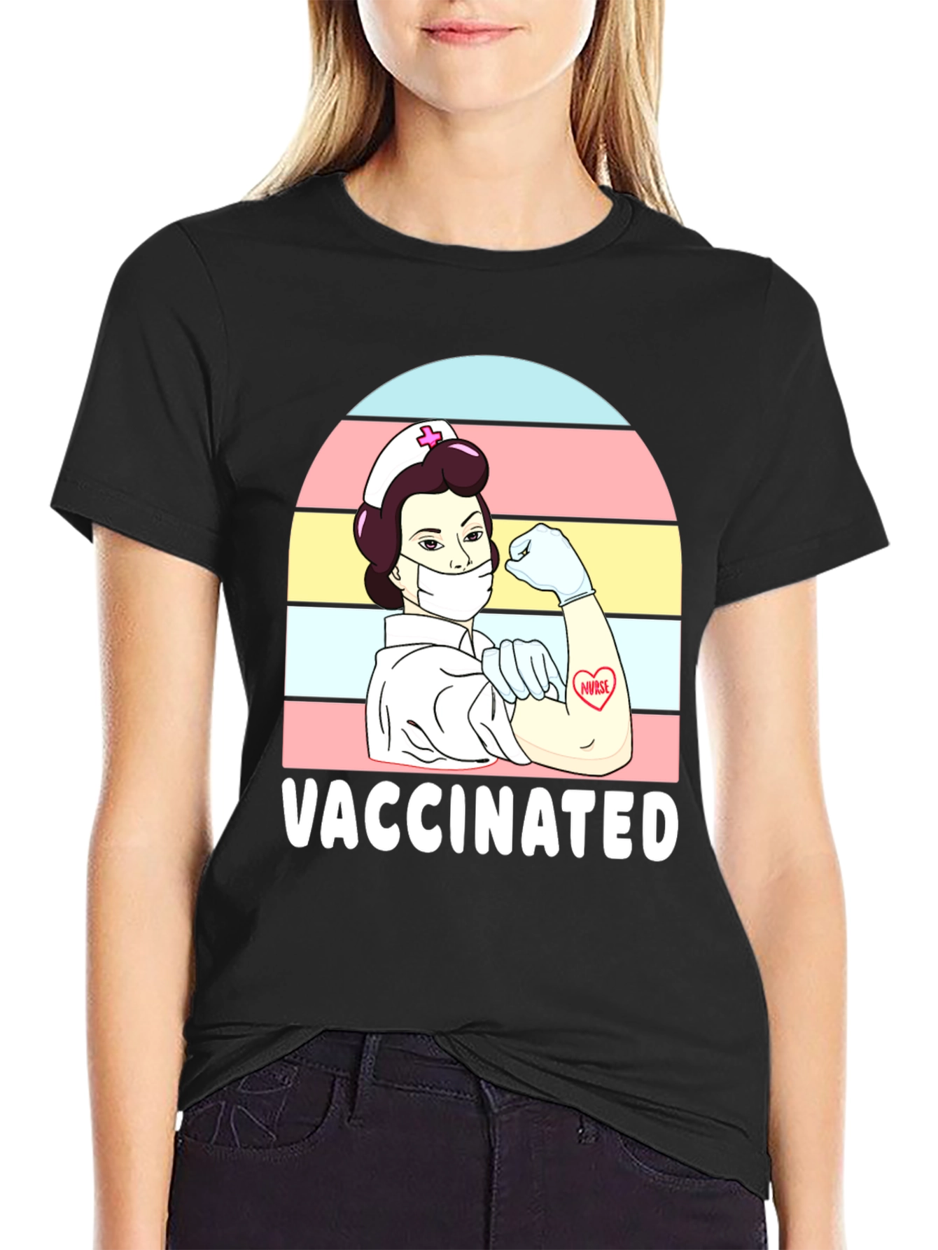 Vaccinated Nurse Graphic T-Shirt