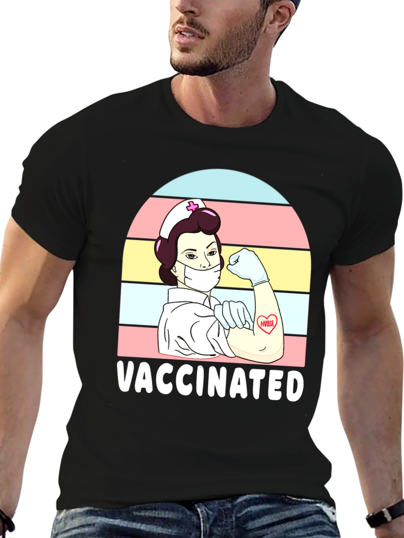 Vaccinated Nurse Graphic T-Shirt