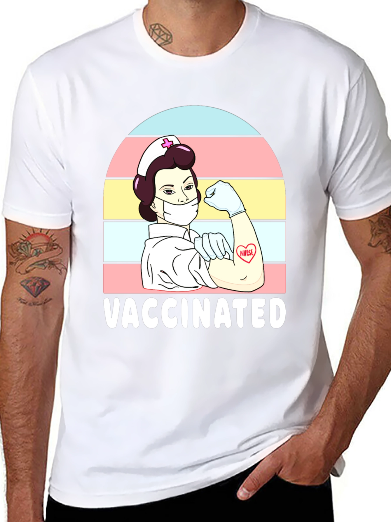 Vaccinated Nurse Graphic T-Shirt