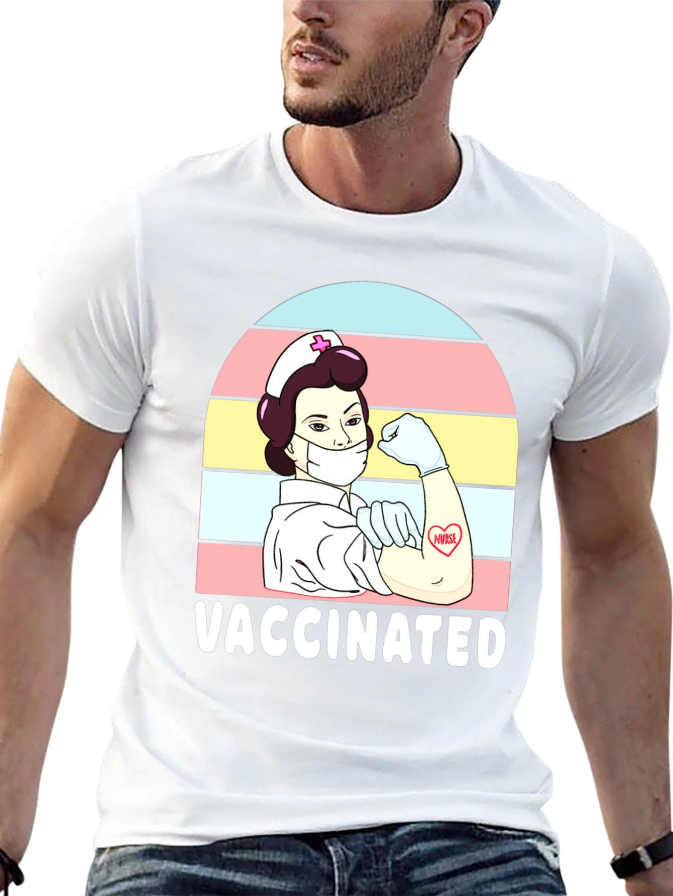Vaccinated Nurse Graphic T-Shirt