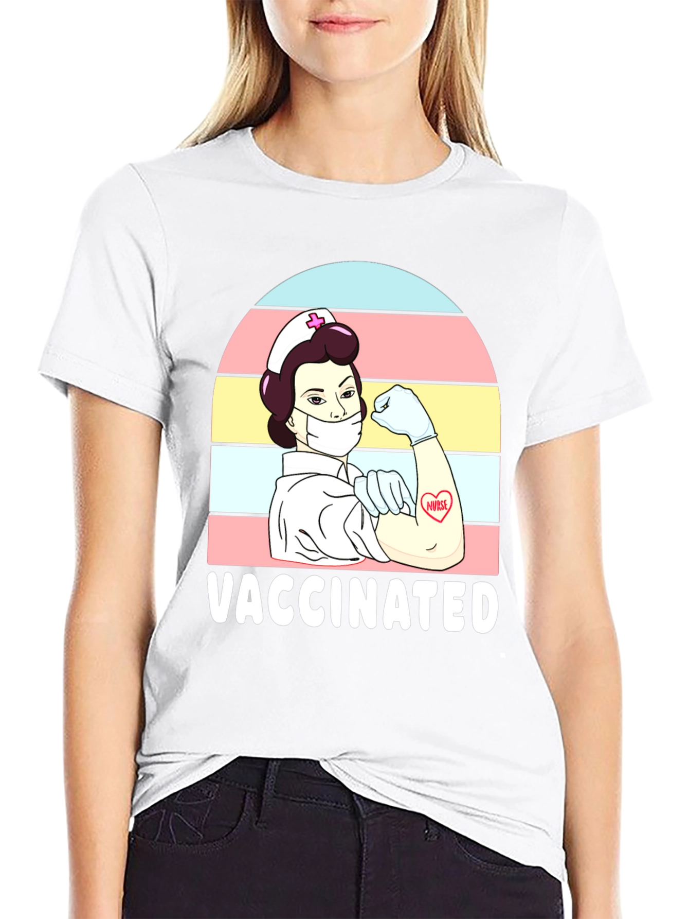 Vaccinated Nurse Graphic T-Shirt