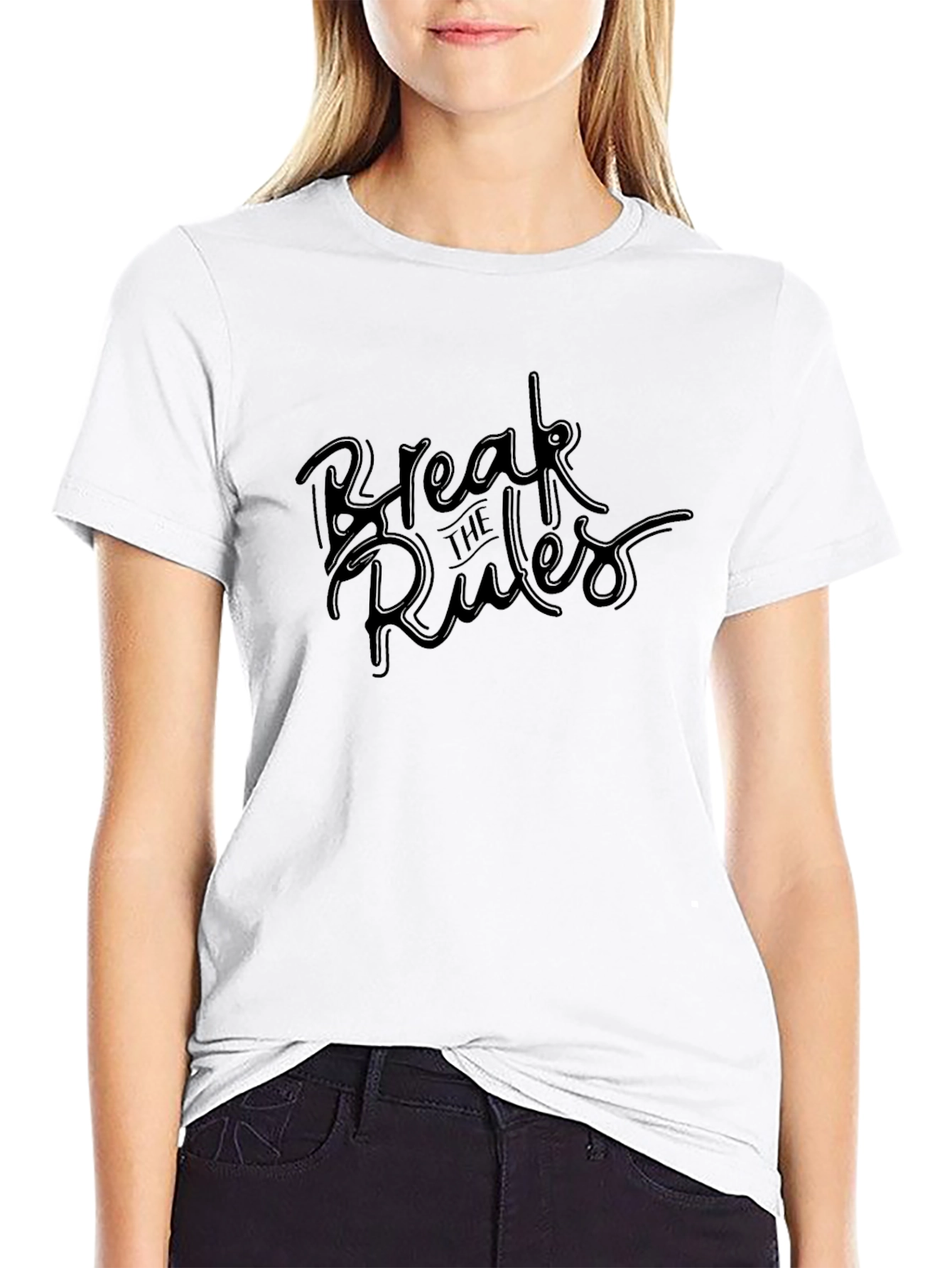 Break the Rules Graphic Print Black T-Shirt