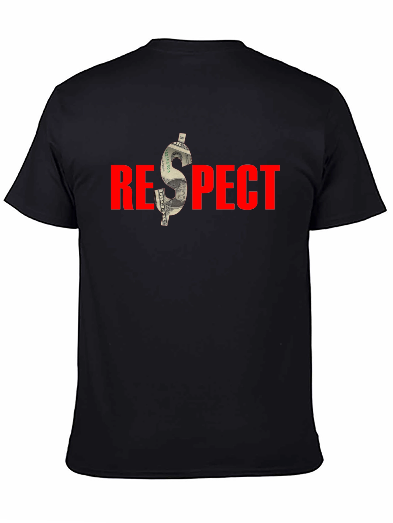 Respect Black T-Shirt - Money Graphic Tee