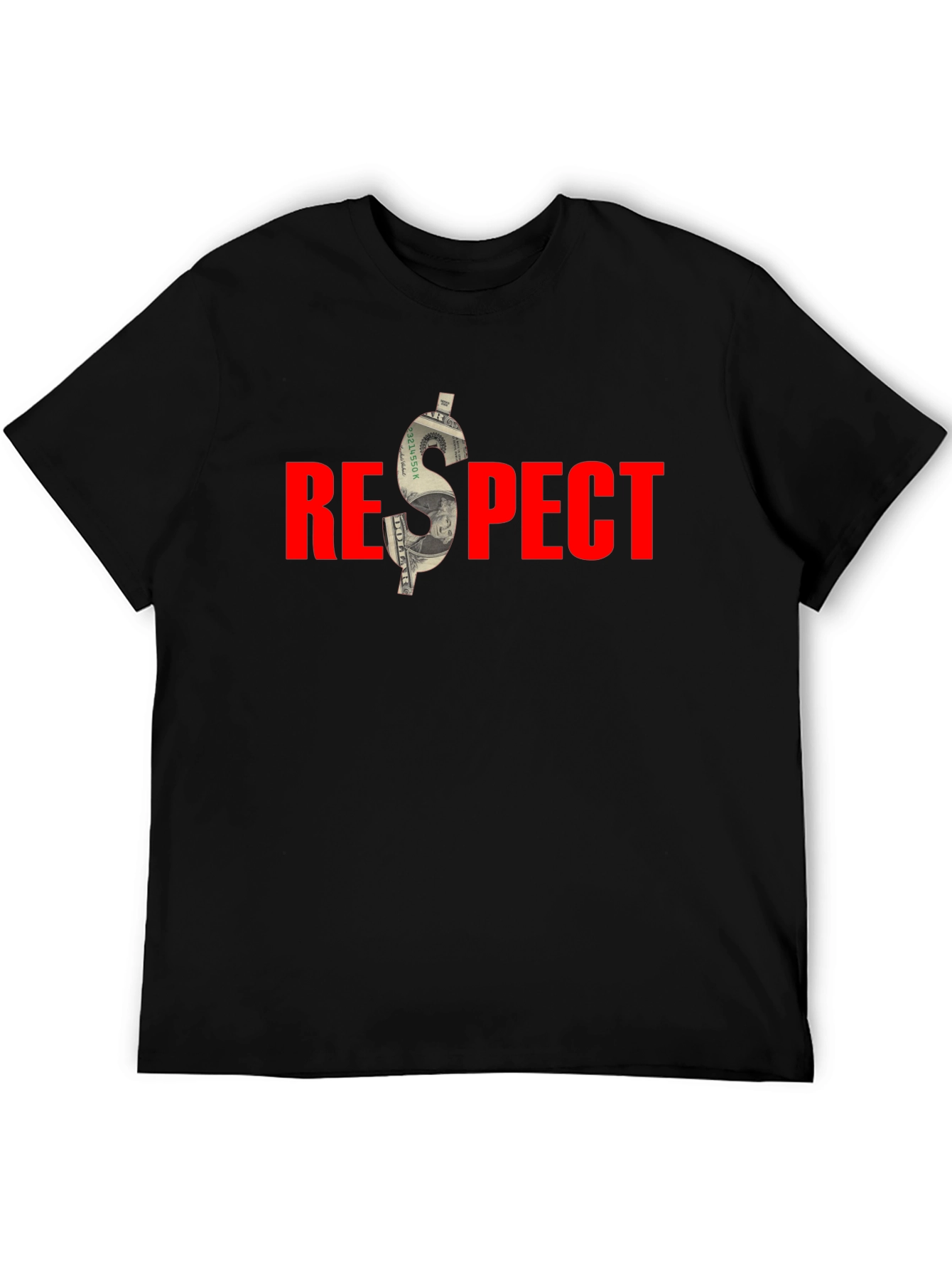 Respect Black T-Shirt - Money Graphic Tee