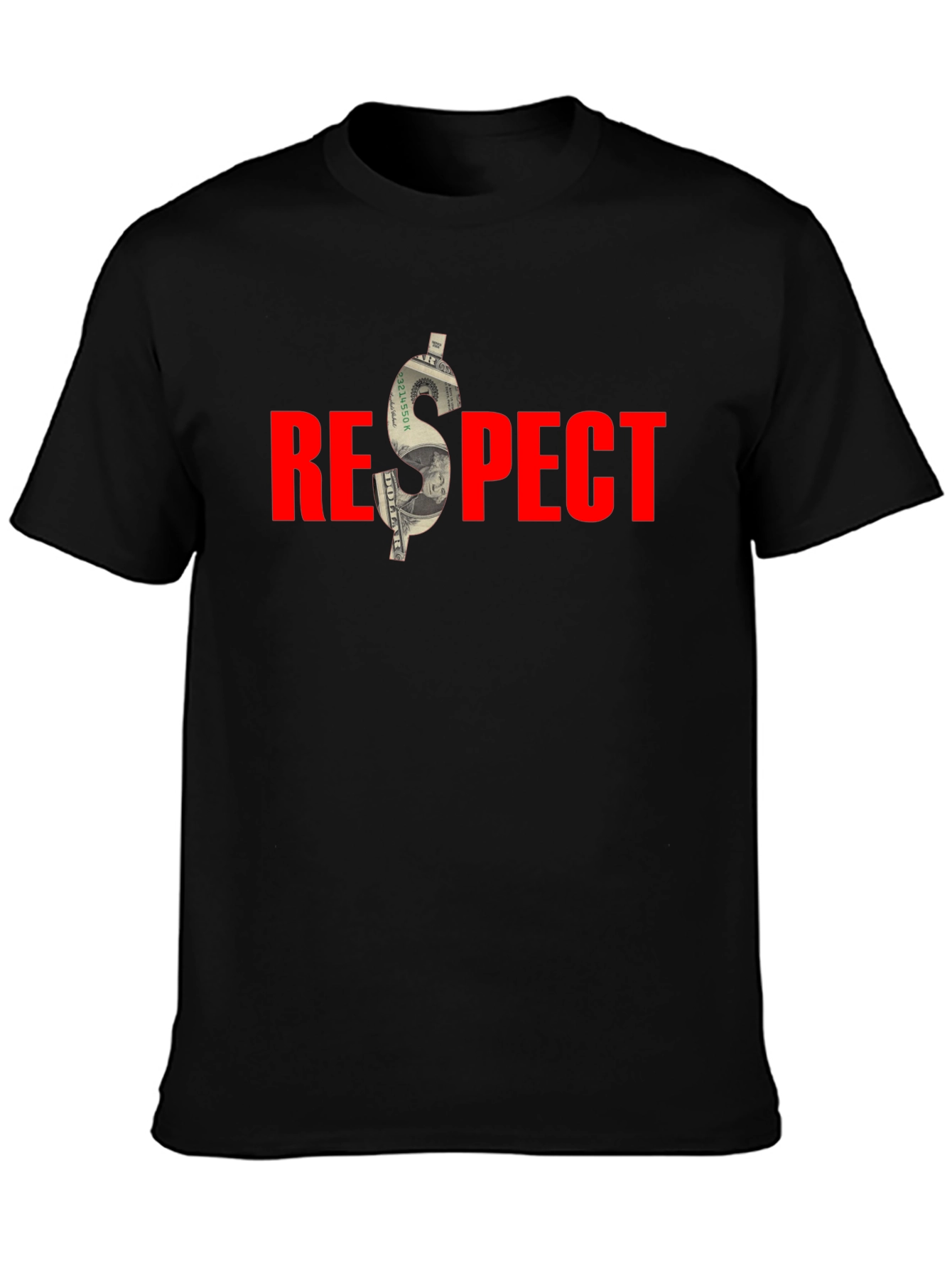 Respect Black T-Shirt - Money Graphic Tee