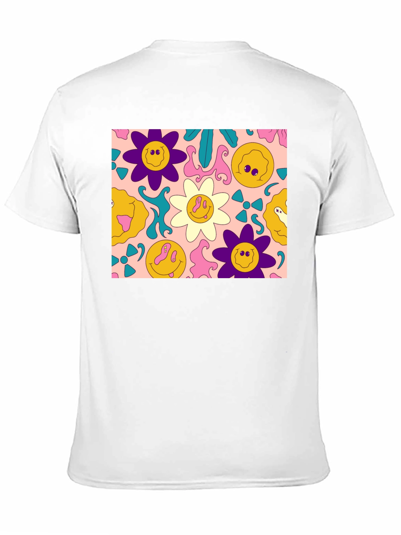 Groovy Retro Floral Graphic Tee - Black